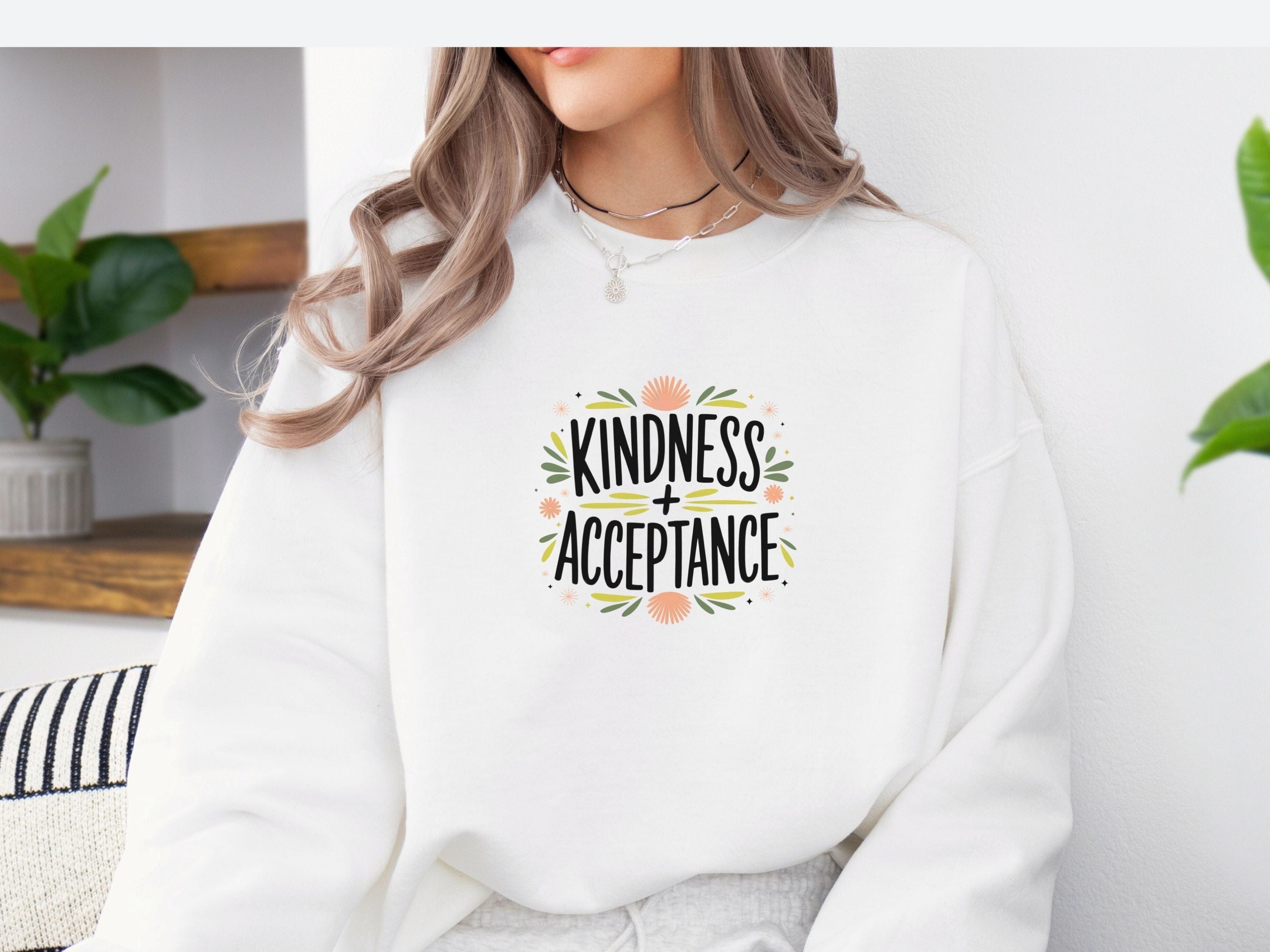 Kindness + Acceptance Sweatshirt-Neurodiversity, ADHD & Autism Awareness & Acceptance Sweatshirt by Daily Bloom