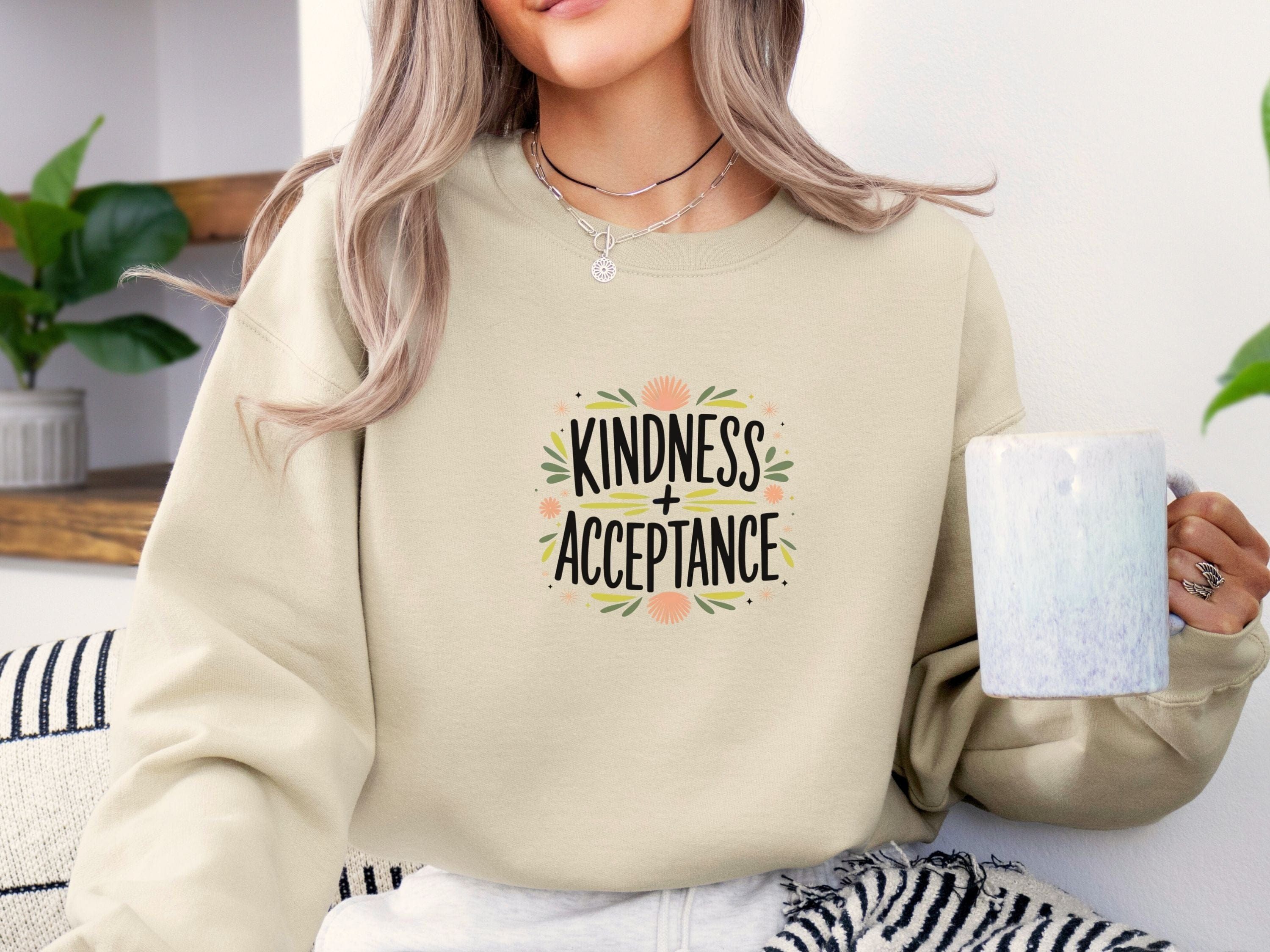 Kindness + Acceptance Sweatshirt-Neurodiversity, ADHD & Autism Awareness & Acceptance Sweatshirt by Daily Bloom