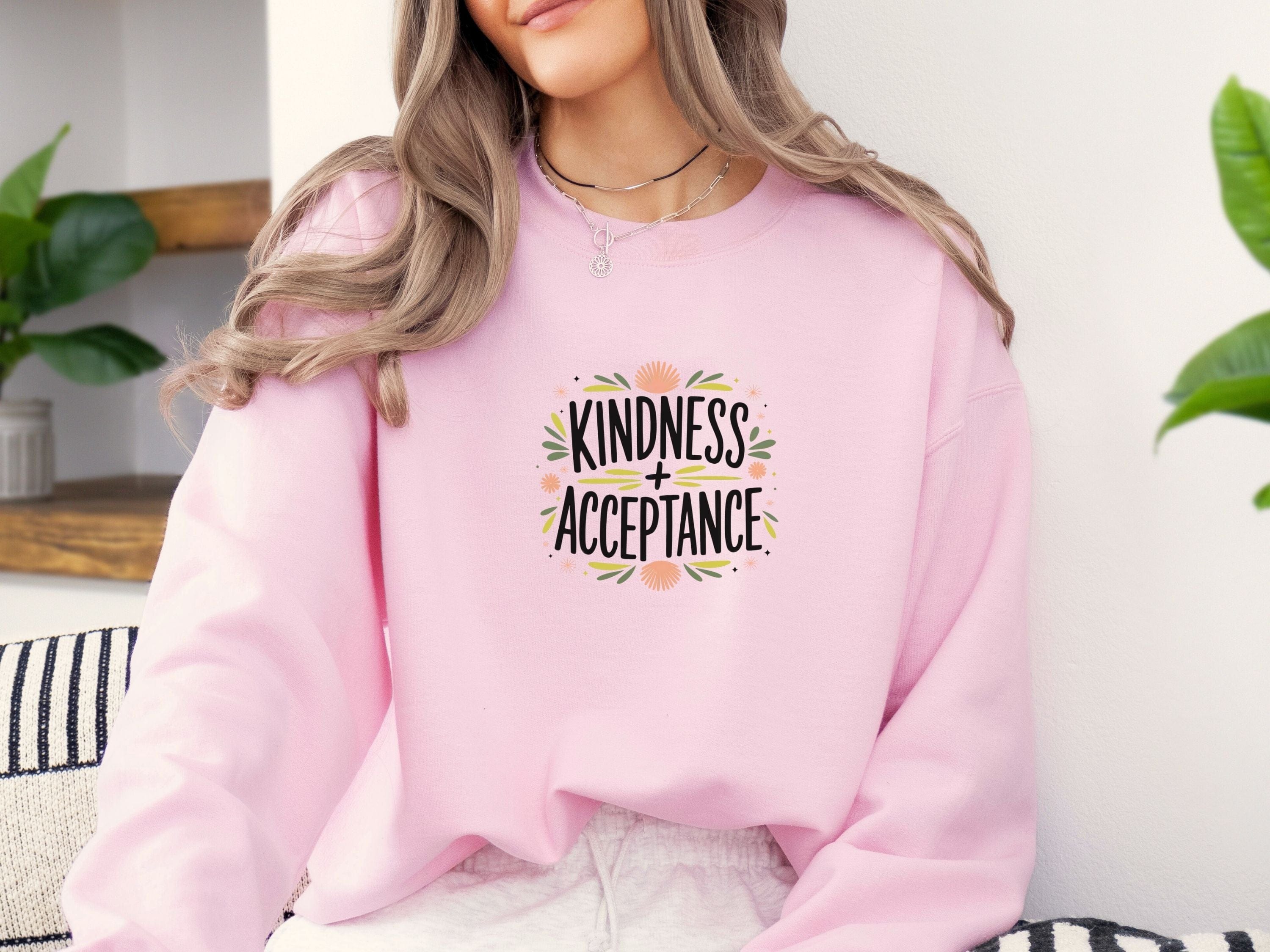 Kindness + Acceptance Sweatshirt-Neurodiversity, ADHD & Autism Awareness & Acceptance Sweatshirt by Daily Bloom