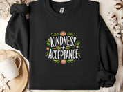 Kindness + Acceptance Sweatshirt-Black-Neurodiversity, ADHD & Autism Awareness & Acceptance Sweatshirt by Daily Bloom