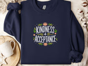 Kindness + Acceptance Sweatshirt-Navy-Neurodiversity, ADHD & Autism Awareness & Acceptance Sweatshirt by Daily Bloom