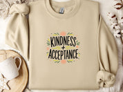 Kindness + Acceptance Sweatshirt-Sand-Neurodiversity, ADHD & Autism Awareness & Acceptance Sweatshirt by Daily Bloom