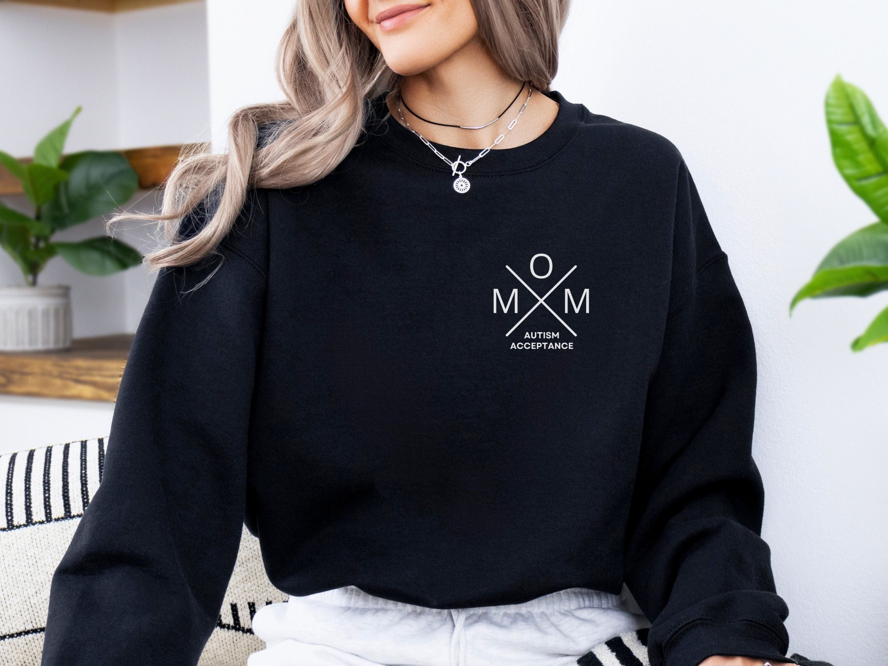 Mom Cross Sweatshirt-Neurodiversity, ADHD & Autism Awareness & Acceptance Sweatshirt by Daily Bloom