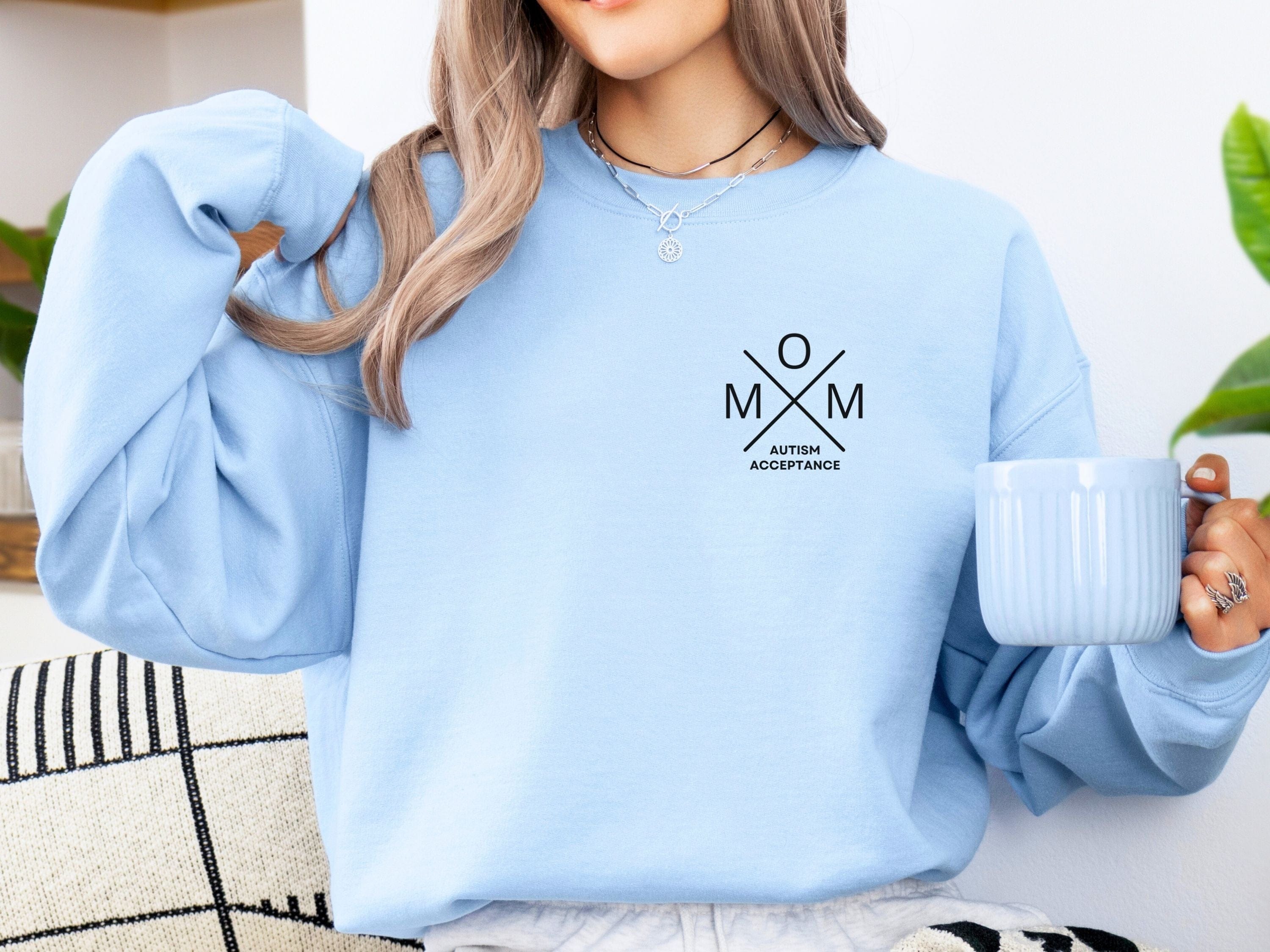 Mom Cross Sweatshirt-Neurodiversity, ADHD & Autism Awareness & Acceptance Sweatshirt by Daily Bloom