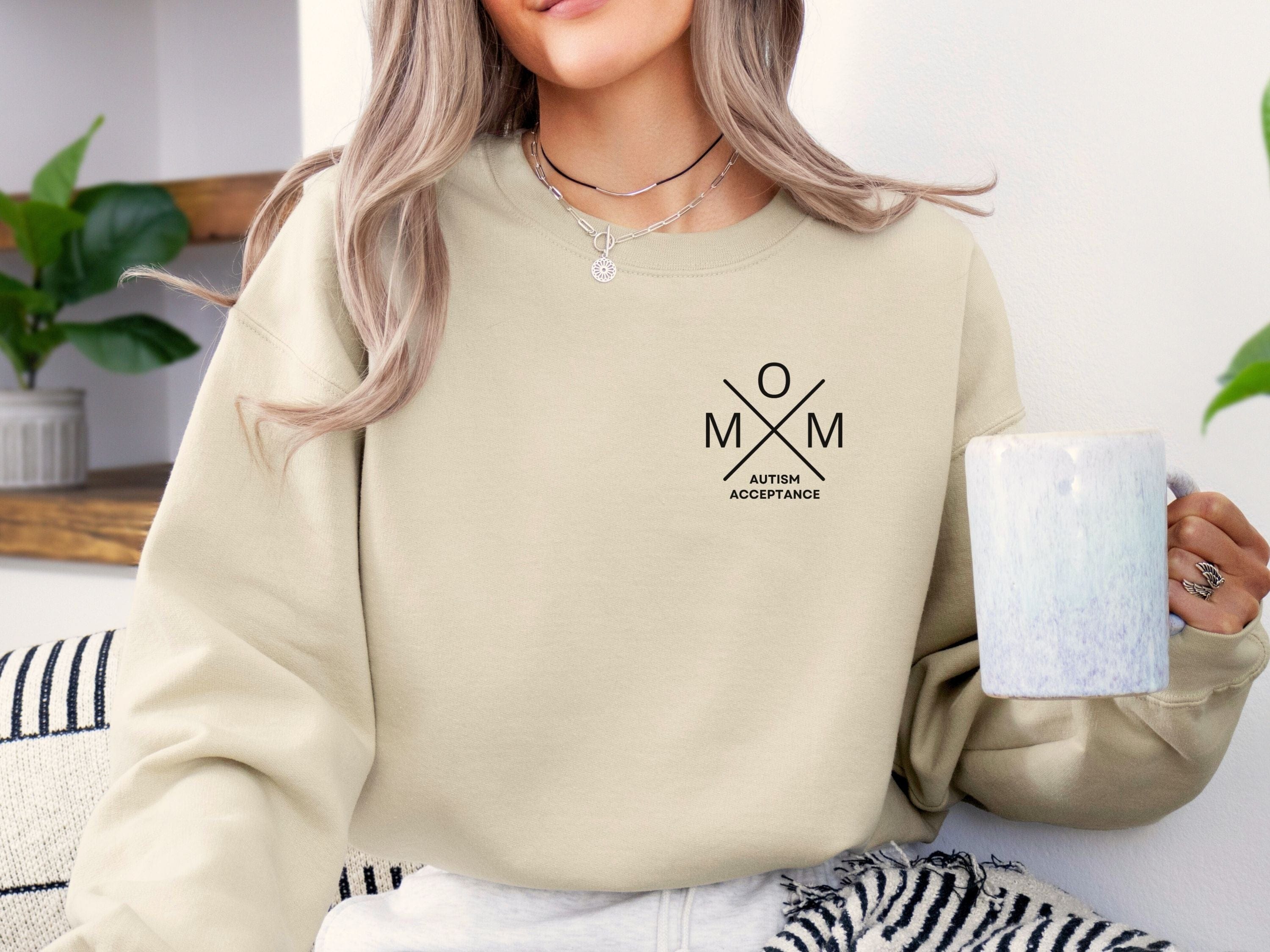 Mom Cross Sweatshirt-Neurodiversity, ADHD & Autism Awareness & Acceptance Sweatshirt by Daily Bloom