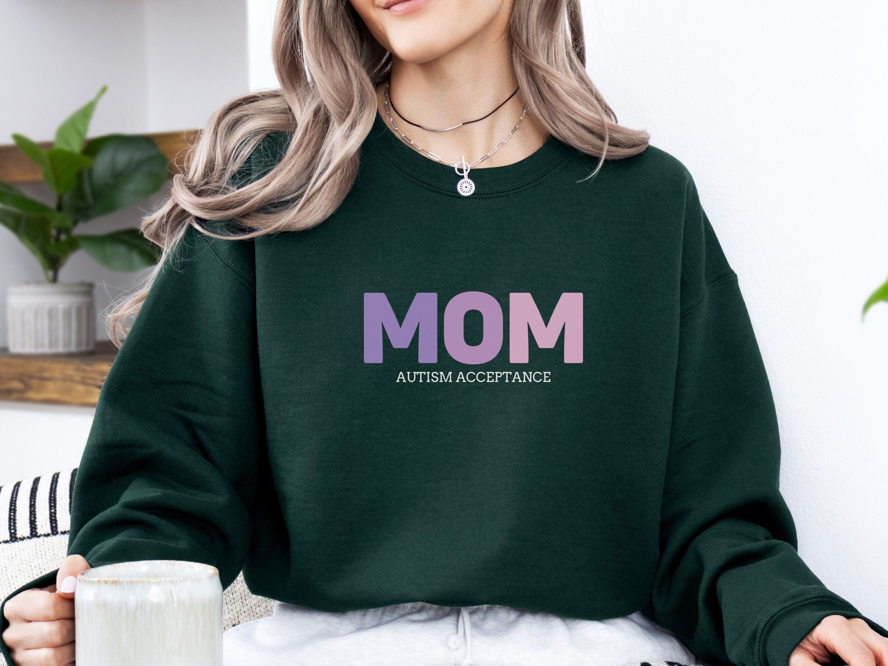 Mom Gradient Sweatshirt-Neurodiversity, ADHD & Autism Awareness & Acceptance Sweatshirt by Daily Bloom