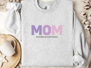 Mom Gradient Sweatshirt-Ash-Neurodiversity, ADHD & Autism Awareness & Acceptance Sweatshirt by Daily Bloom