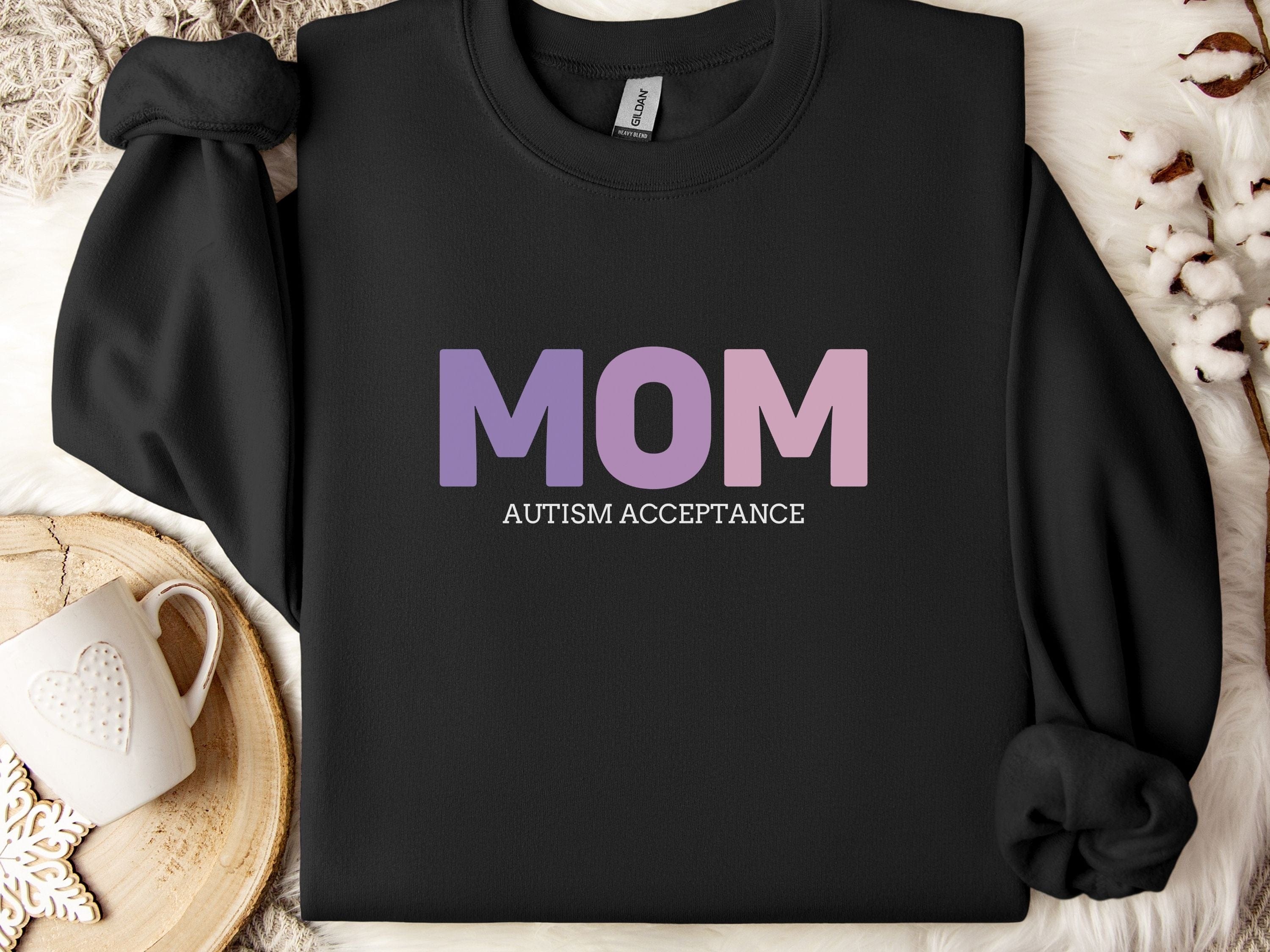 Mom Gradient Sweatshirt-Black-Neurodiversity, ADHD & Autism Awareness & Acceptance Sweatshirt by Daily Bloom