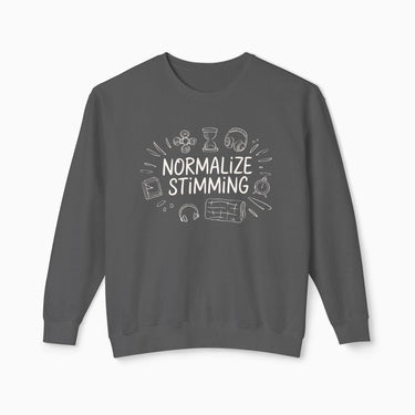 Autism Sweatshirt - Normalize Stimming Comfort Colors Lightweight Sweatshirt - Daily Bloom