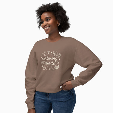 Autism Sweatshirt - Nurturing Minds Comfort Colors Lightweight Sweatshirt - Daily Bloom