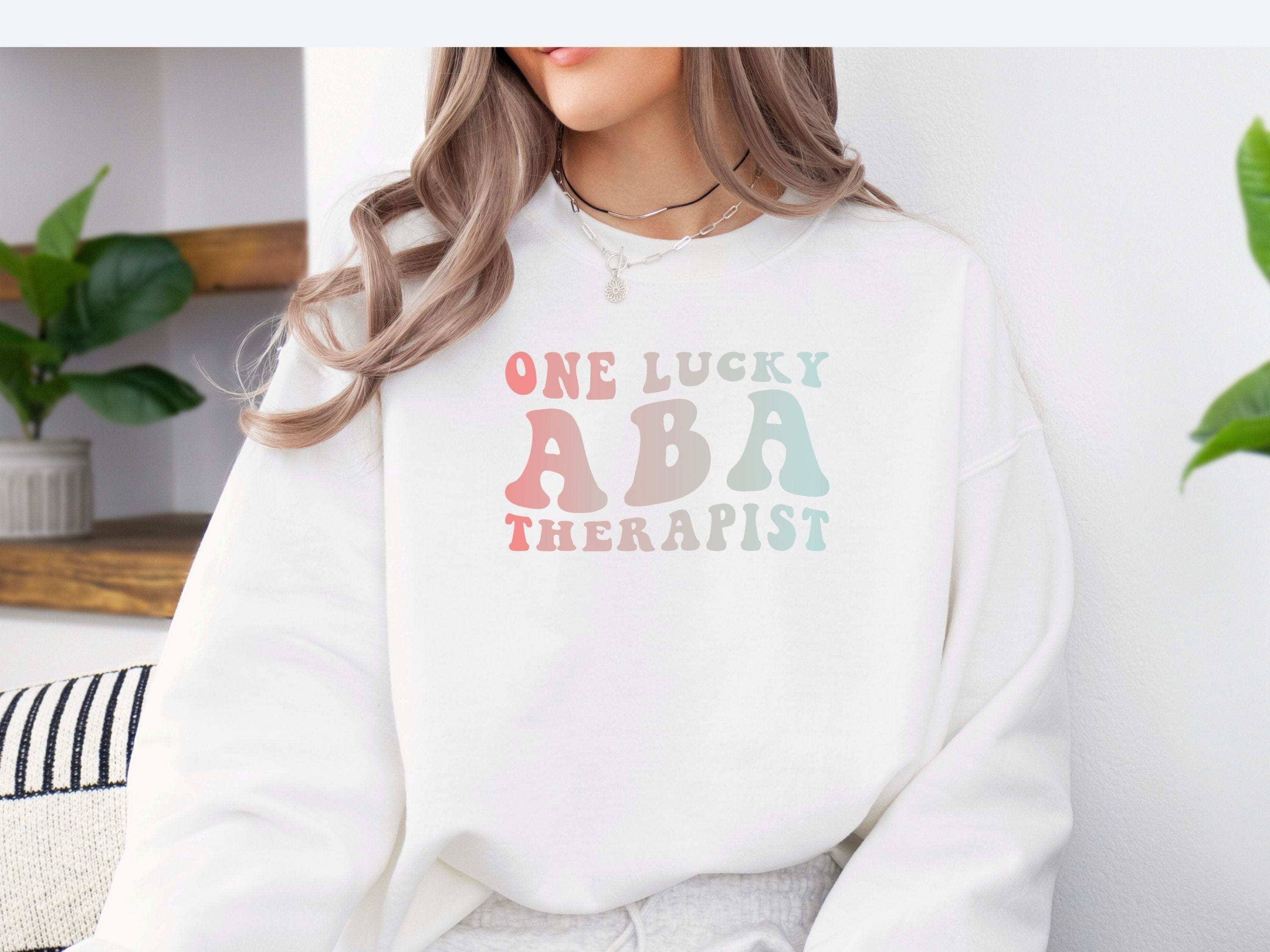 One Lucky ABA Therapist Sweatshirt-Neurodiversity, ADHD & Autism Awareness & Acceptance Sweatshirt by Daily Bloom