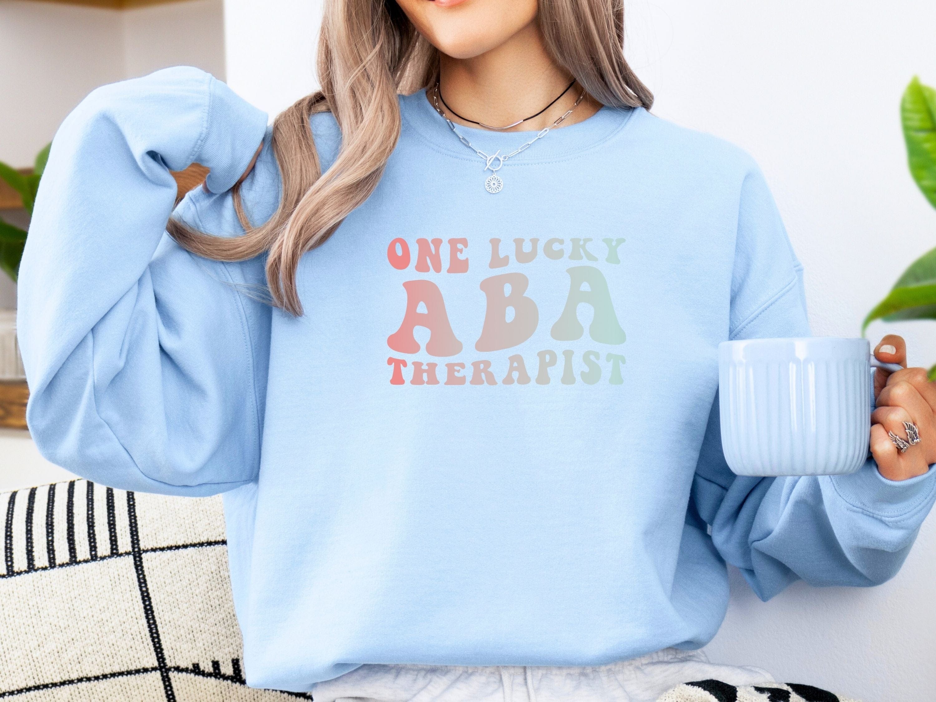 One Lucky ABA Therapist Sweatshirt-Neurodiversity, ADHD & Autism Awareness & Acceptance Sweatshirt by Daily Bloom