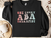 One Lucky ABA Therapist Sweatshirt-Black-Neurodiversity, ADHD & Autism Awareness & Acceptance Sweatshirt by Daily Bloom