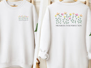 Progress Over Perfection Sweatshirt-White-Neurodiversity, ADHD & Autism Awareness & Acceptance Sweatshirt by Daily Bloom