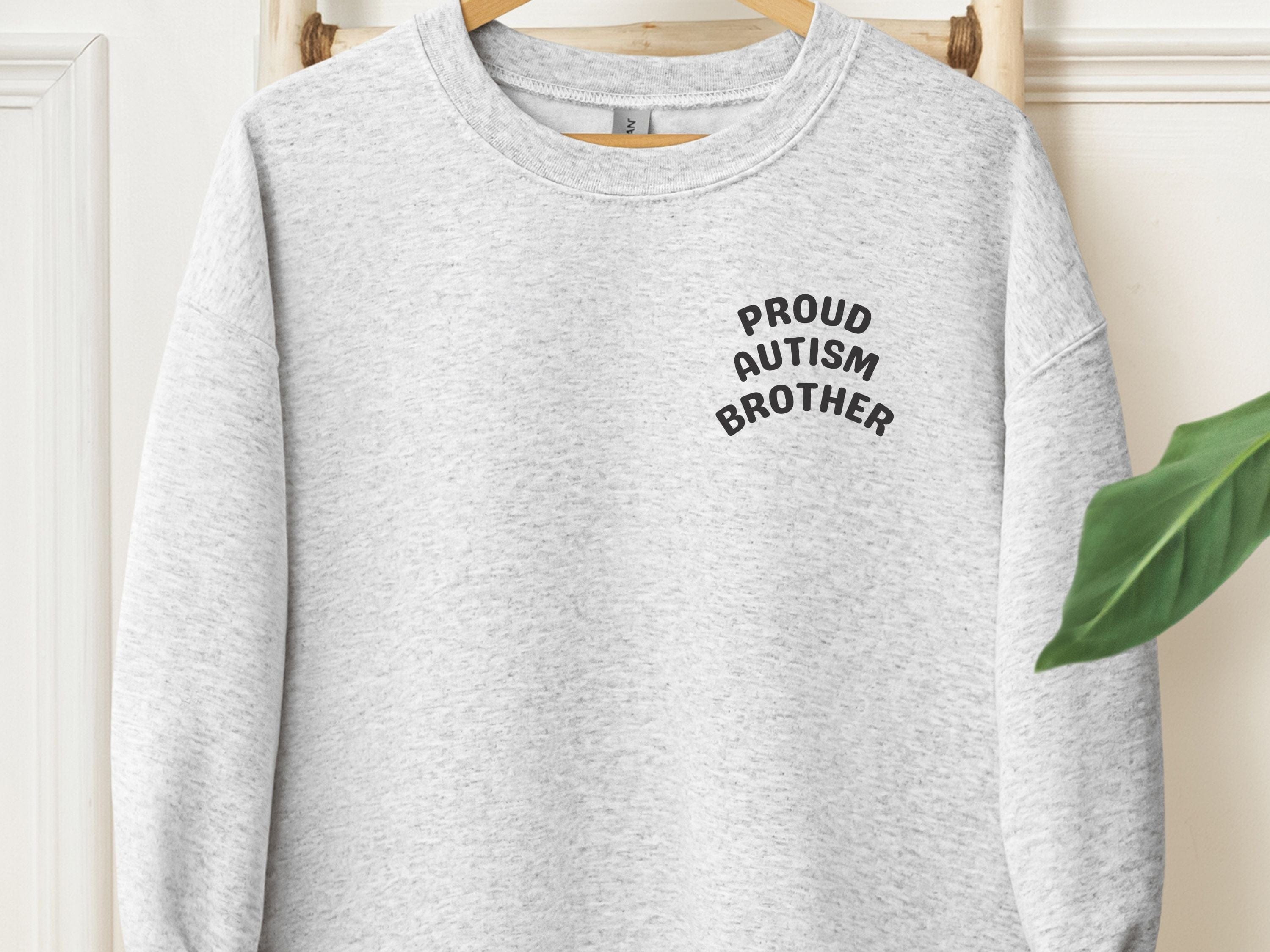 Proud Autism Brother Sweatshirt-Ash-Neurodiversity, ADHD & Autism Awareness & Acceptance Sweatshirt by Daily Bloom