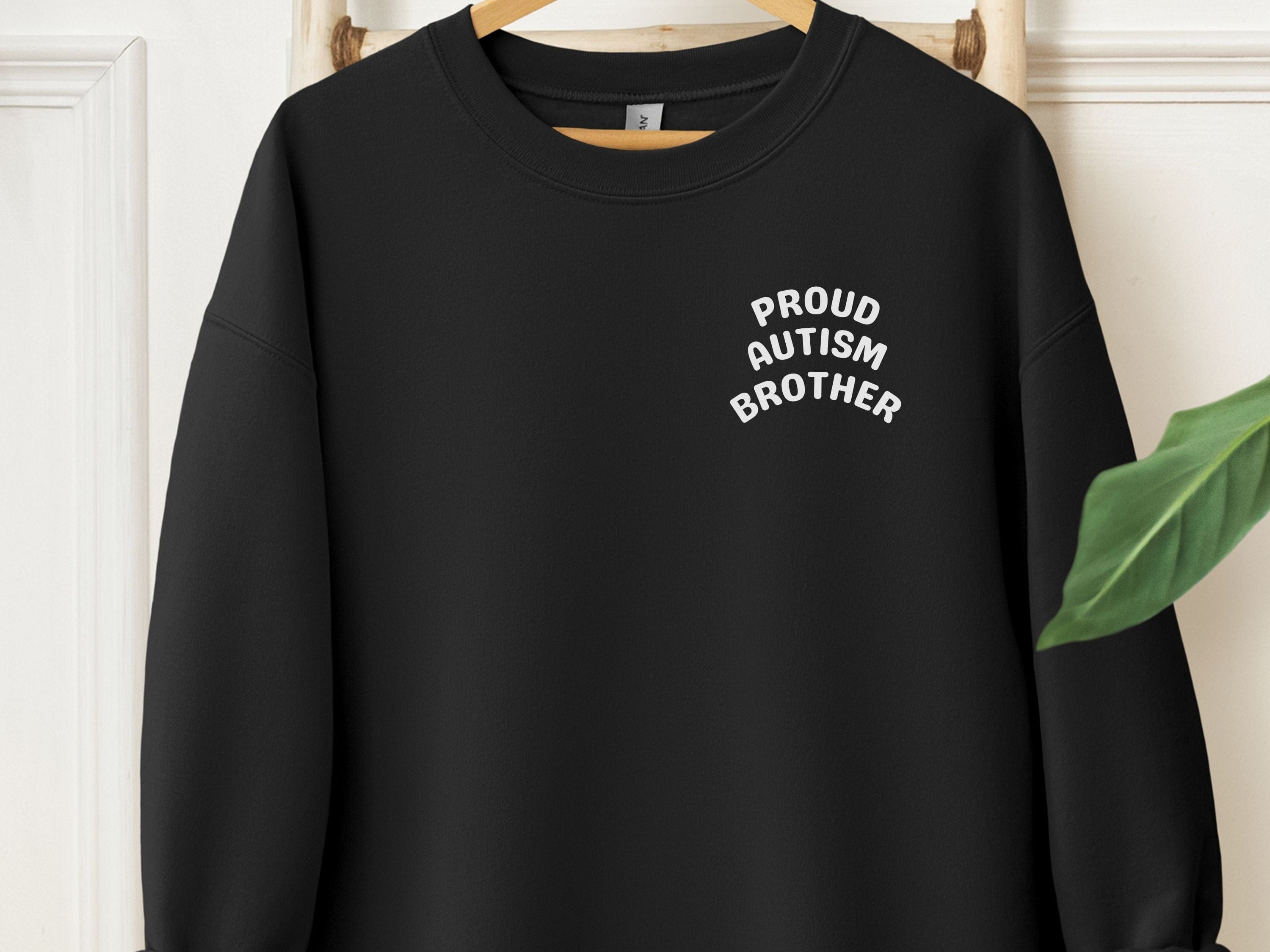 Proud Autism Brother Sweatshirt-Black-Neurodiversity, ADHD & Autism Awareness & Acceptance Sweatshirt by Daily Bloom