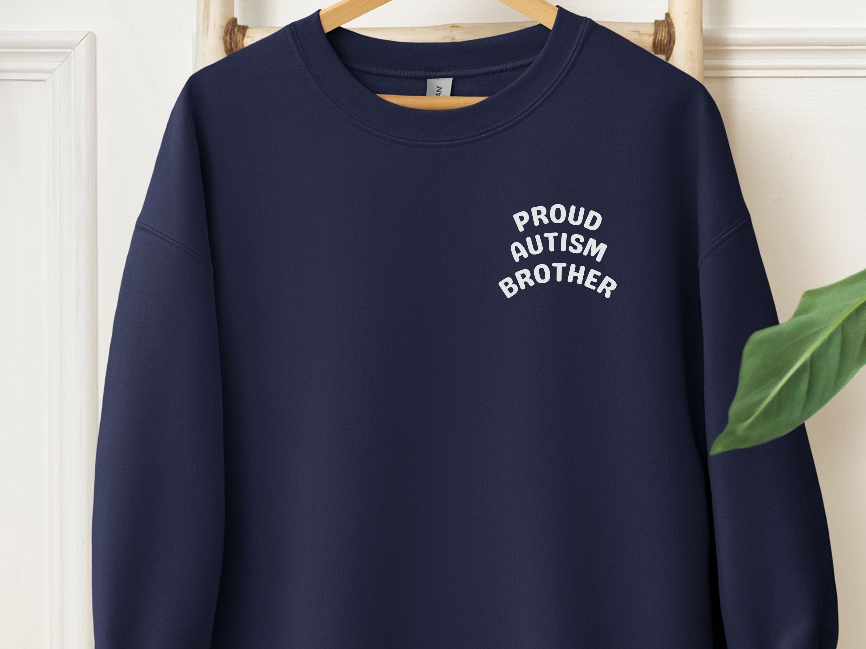 Proud Autism Brother Sweatshirt-Navy-Neurodiversity, ADHD & Autism Awareness & Acceptance Sweatshirt by Daily Bloom