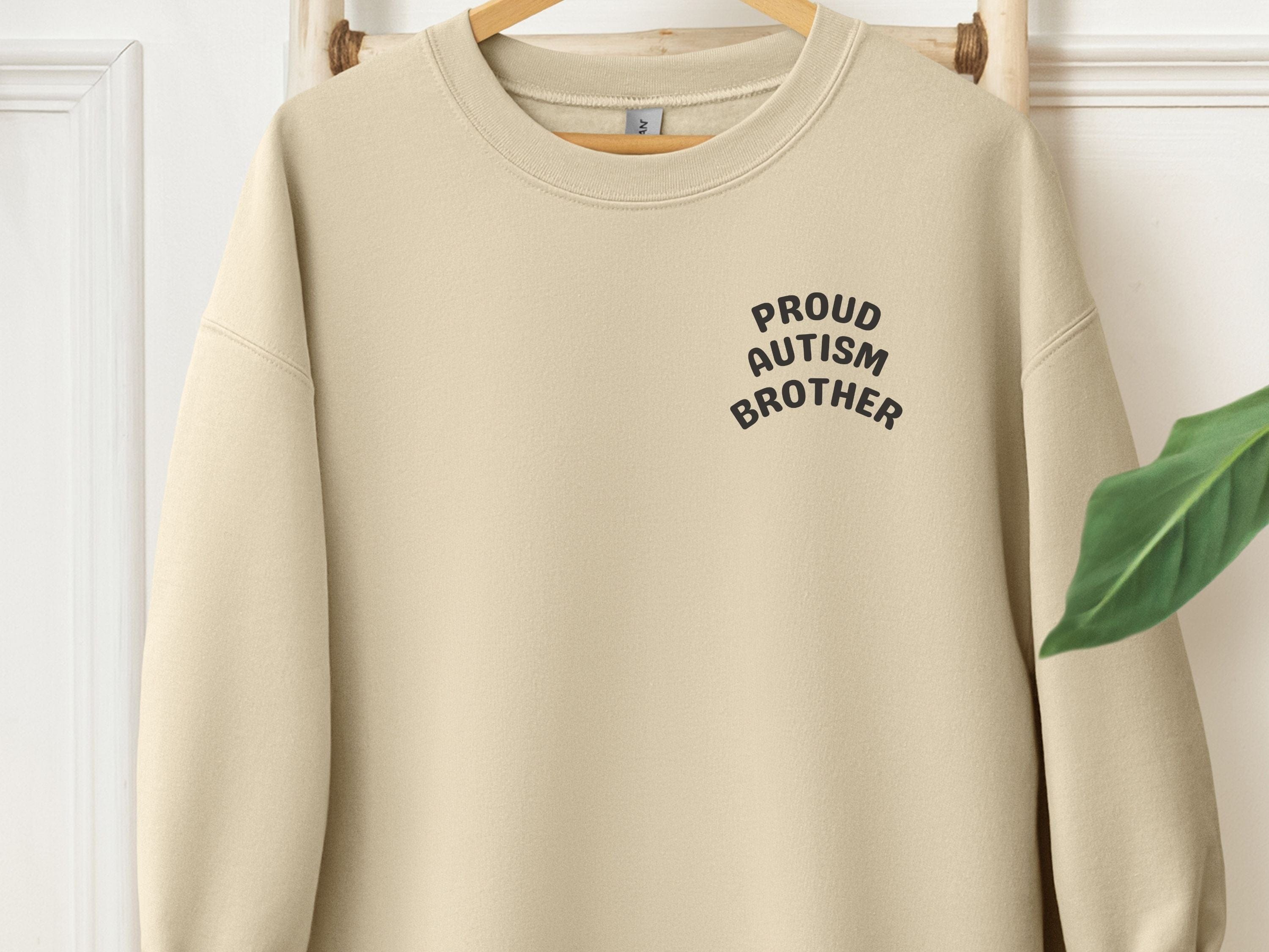 Proud Autism Brother Sweatshirt-Sand-Neurodiversity, ADHD & Autism Awareness & Acceptance Sweatshirt by Daily Bloom