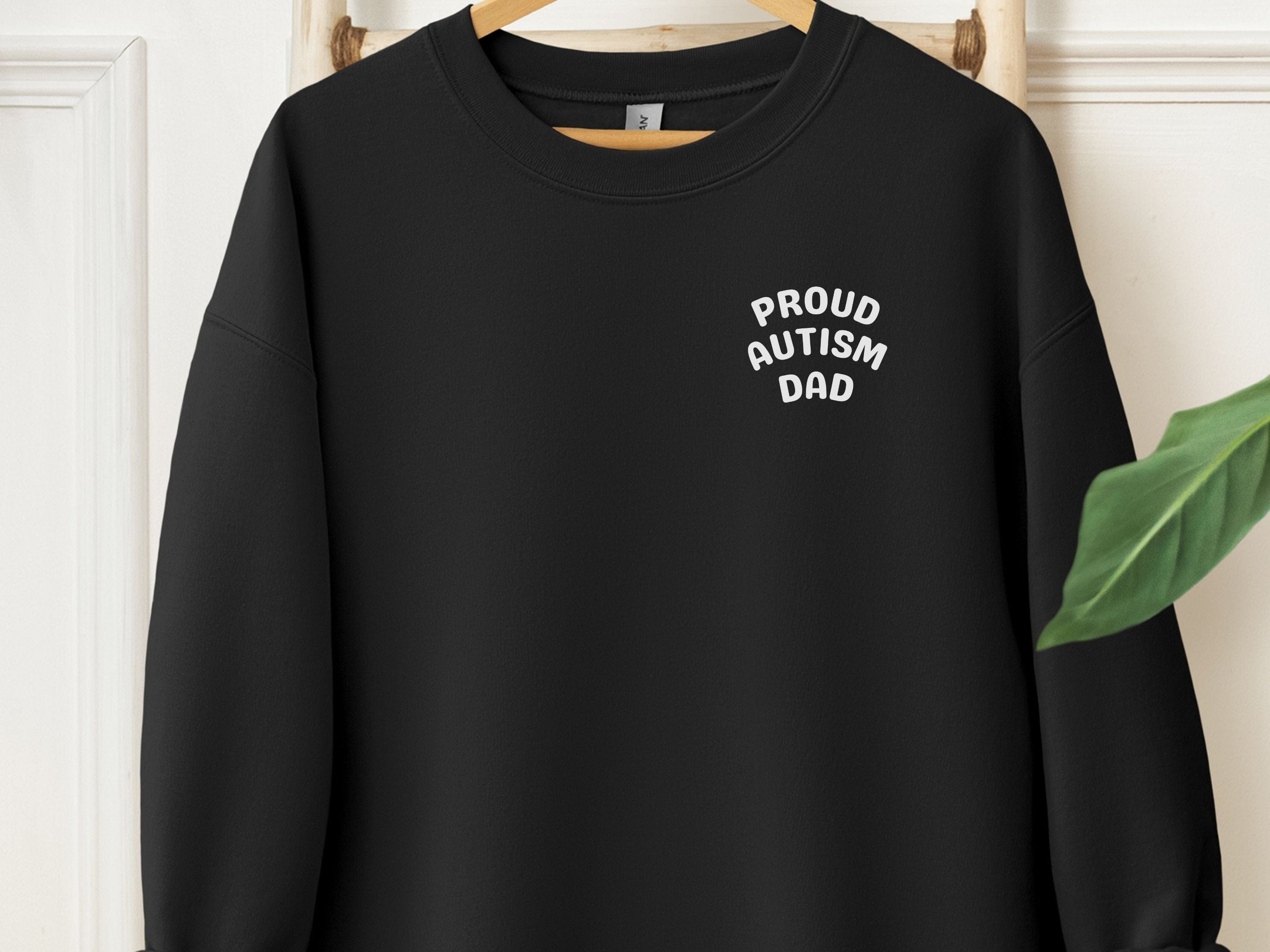 Proud Autism Dad Sweatshirt-Black-Neurodiversity, ADHD & Autism Awareness & Acceptance Sweatshirt by Daily Bloom