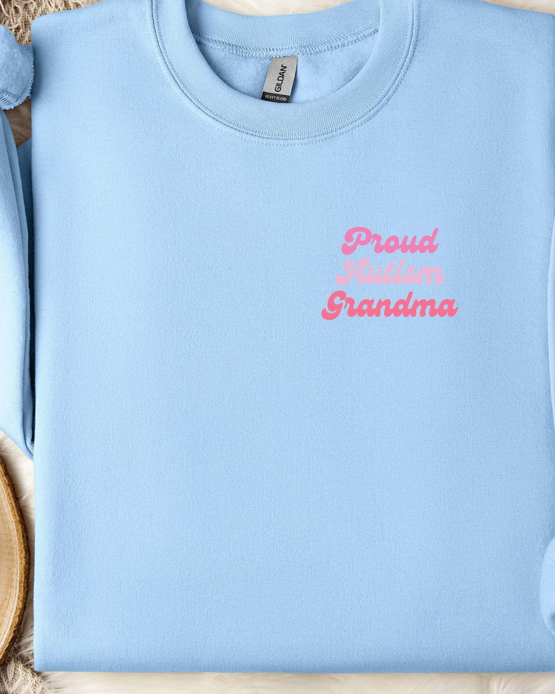 Proud Autism Grandma Sweatshirt-Light Blue-Neurodiversity, ADHD & Autism Awareness & Acceptance Sweatshirt by Daily Bloom