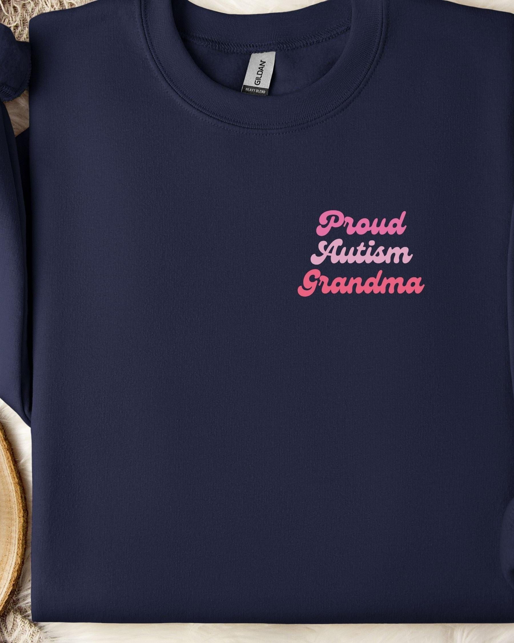 Proud Autism Grandma Sweatshirt-Navy-Neurodiversity, ADHD & Autism Awareness & Acceptance Sweatshirt by Daily Bloom