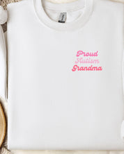 Proud Autism Grandma Sweatshirt-White-Neurodiversity, ADHD & Autism Awareness & Acceptance Sweatshirt by Daily Bloom