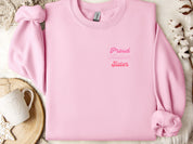 Proud Autism Sister Sweatshirt-Light Pink-Neurodiversity, ADHD & Autism Awareness & Acceptance Sweatshirt by Daily Bloom