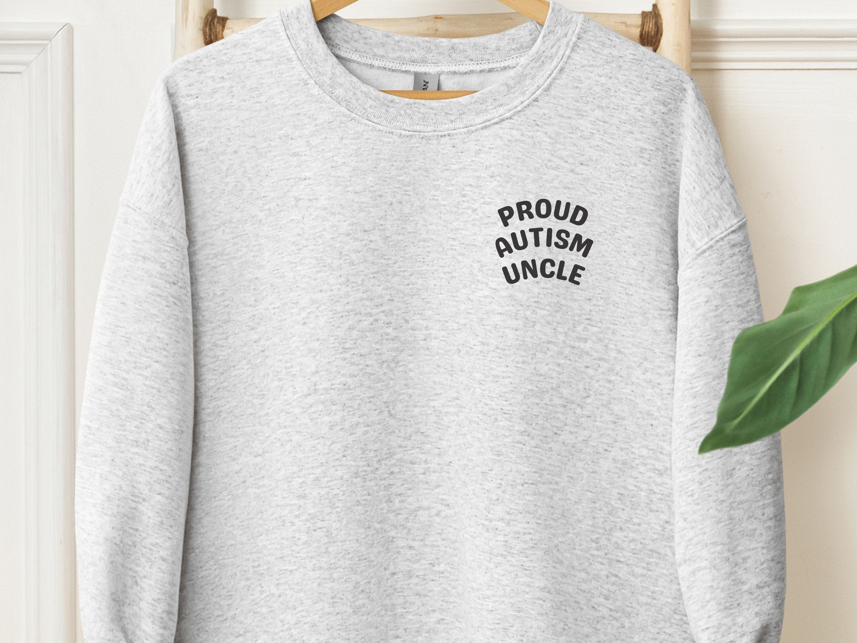 Proud Autism Uncle Sweatshirt-Ash-Neurodiversity, ADHD & Autism Awareness & Acceptance Sweatshirt by Daily Bloom