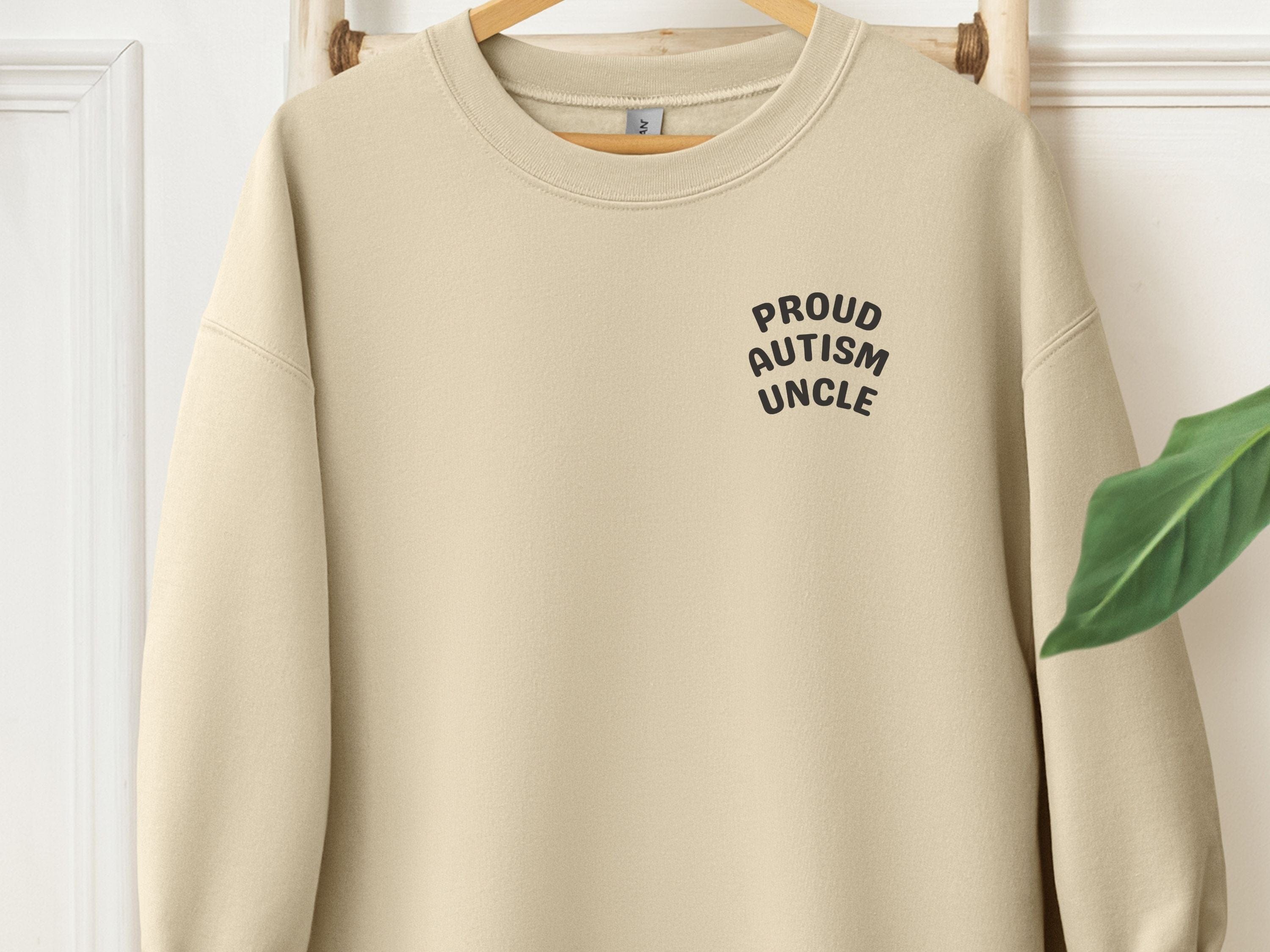 Proud Autism Uncle Sweatshirt-Sand-Neurodiversity, ADHD & Autism Awareness & Acceptance Sweatshirt by Daily Bloom