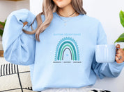 Advocate Support Empower Autism Acceptance Rainbow Sweatshirt-Neurodiversity, ADHD & Autism Awareness & Acceptance Sweatshirt by Daily Bloom