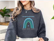 Advocate Support Empower Autism Acceptance Rainbow Sweatshirt-Neurodiversity, ADHD & Autism Awareness & Acceptance Sweatshirt by Daily Bloom