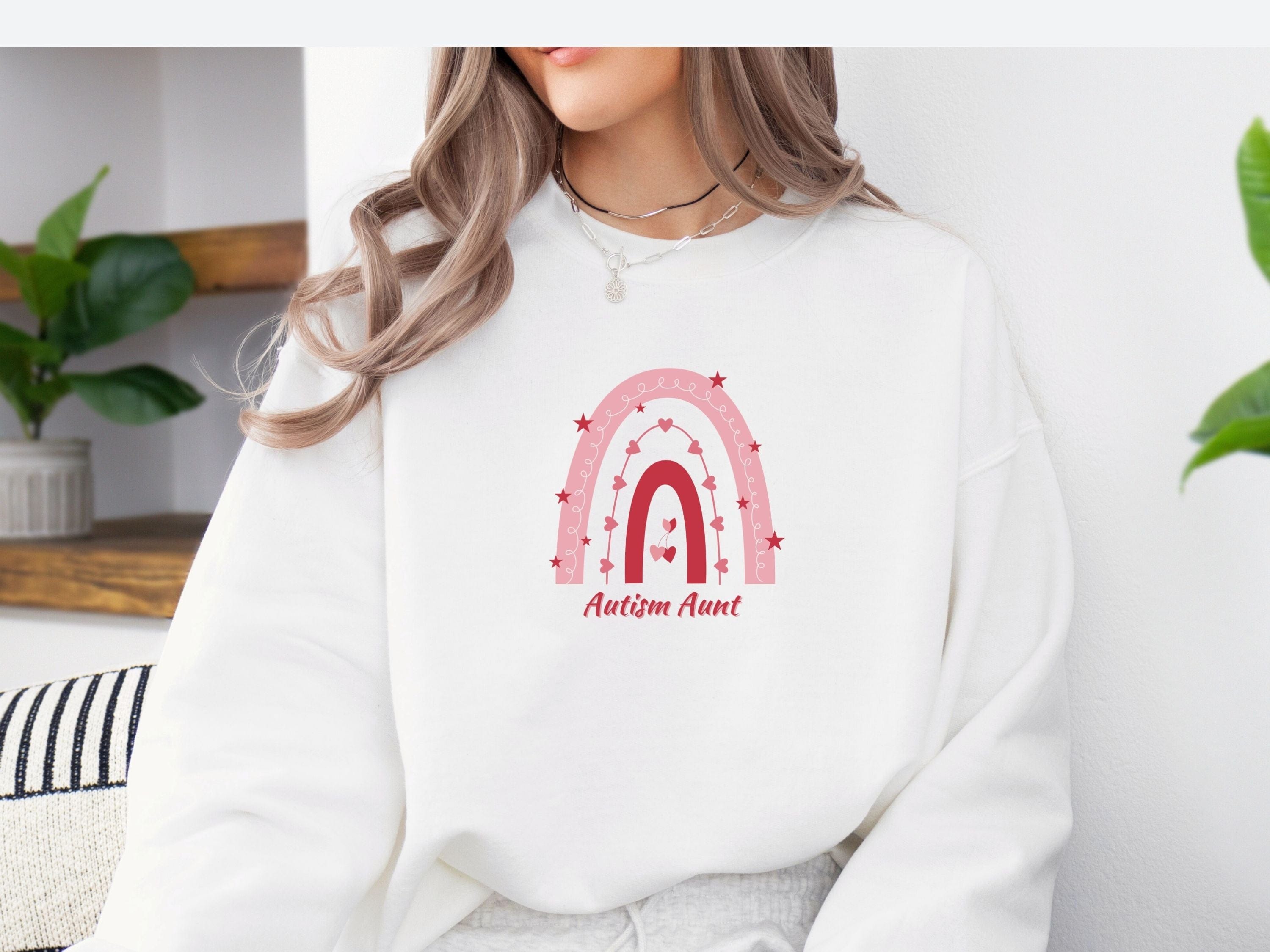 Rainbow Autism Aunt Sweatshirt-Neurodiversity, ADHD & Autism Awareness & Acceptance Sweatshirt by Daily Bloom