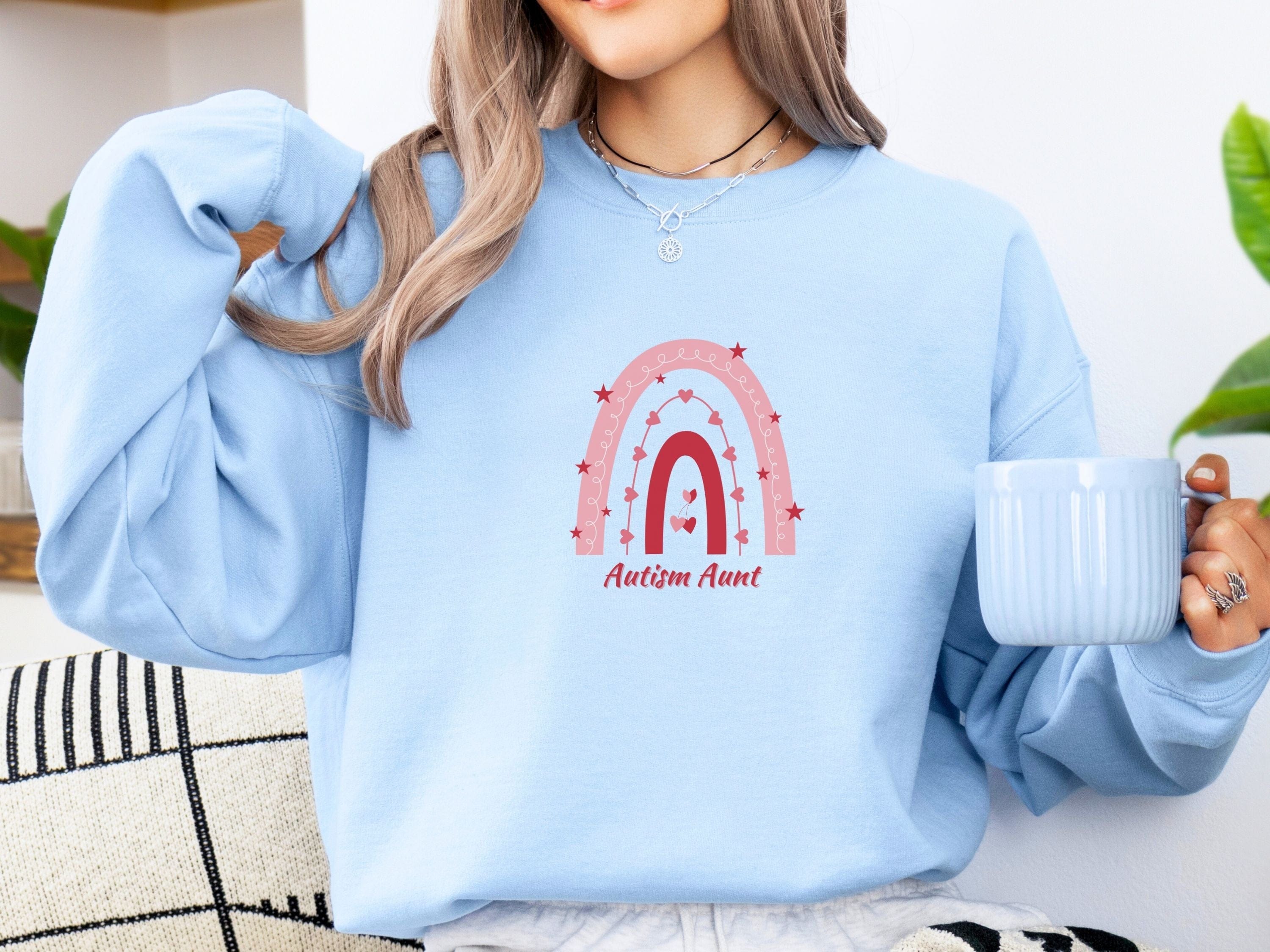 Rainbow Autism Aunt Sweatshirt-Neurodiversity, ADHD & Autism Awareness & Acceptance Sweatshirt by Daily Bloom