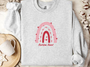 Rainbow Autism Aunt Sweatshirt-Ash-Neurodiversity, ADHD & Autism Awareness & Acceptance Sweatshirt by Daily Bloom