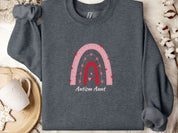 Rainbow Autism Aunt Sweatshirt-Dark Heather-Neurodiversity, ADHD & Autism Awareness & Acceptance Sweatshirt by Daily Bloom