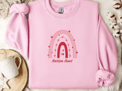 Rainbow Autism Aunt Sweatshirt-Light Pink-Neurodiversity, ADHD & Autism Awareness & Acceptance Sweatshirt by Daily Bloom