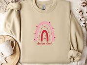Rainbow Autism Aunt Sweatshirt-Sand-Neurodiversity, ADHD & Autism Awareness & Acceptance Sweatshirt by Daily Bloom