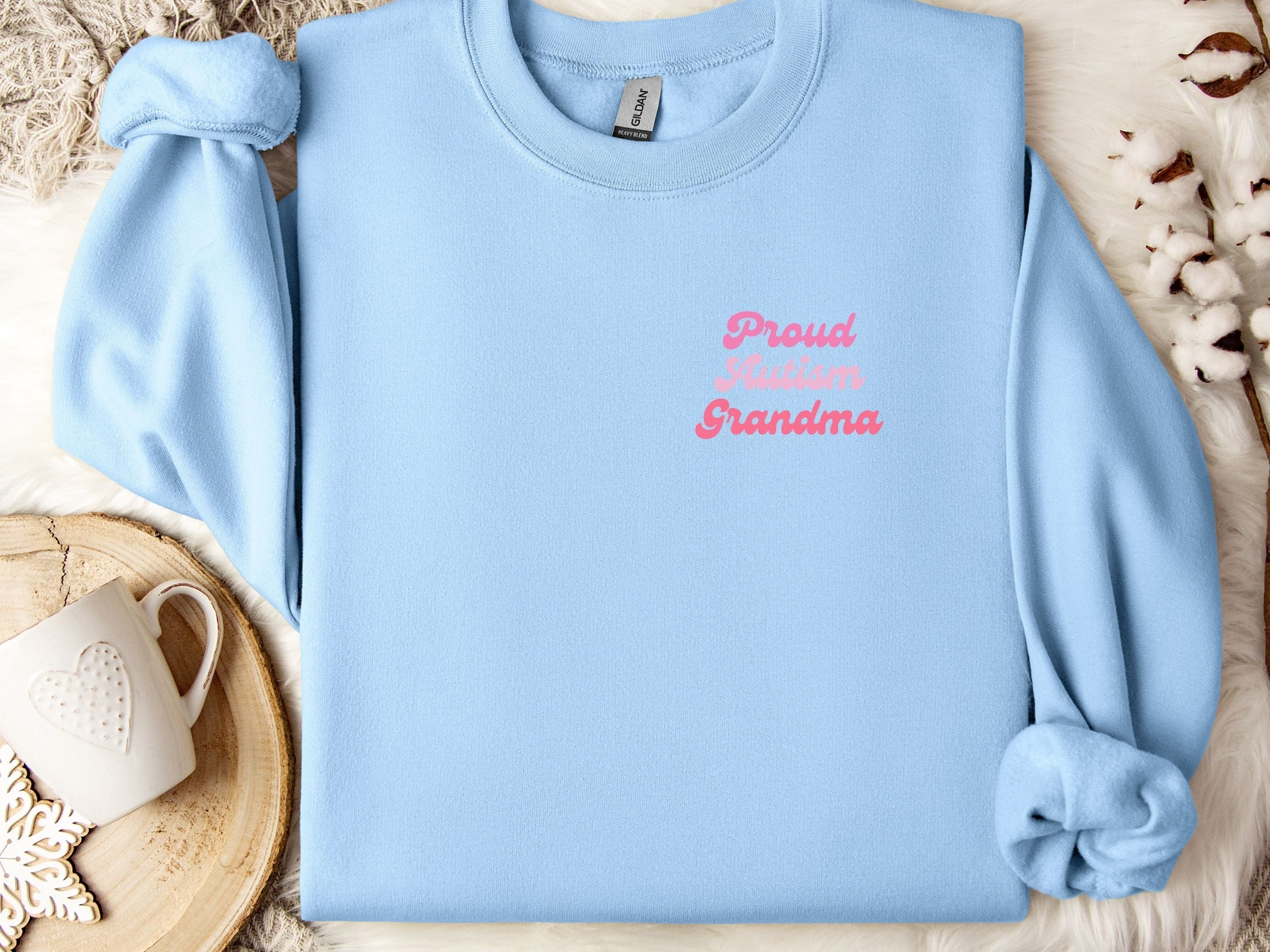 Rainbow Autism Grandma Sweatshirt-Light Blue-Neurodiversity, ADHD & Autism Awareness & Acceptance Sweatshirt by Daily Bloom