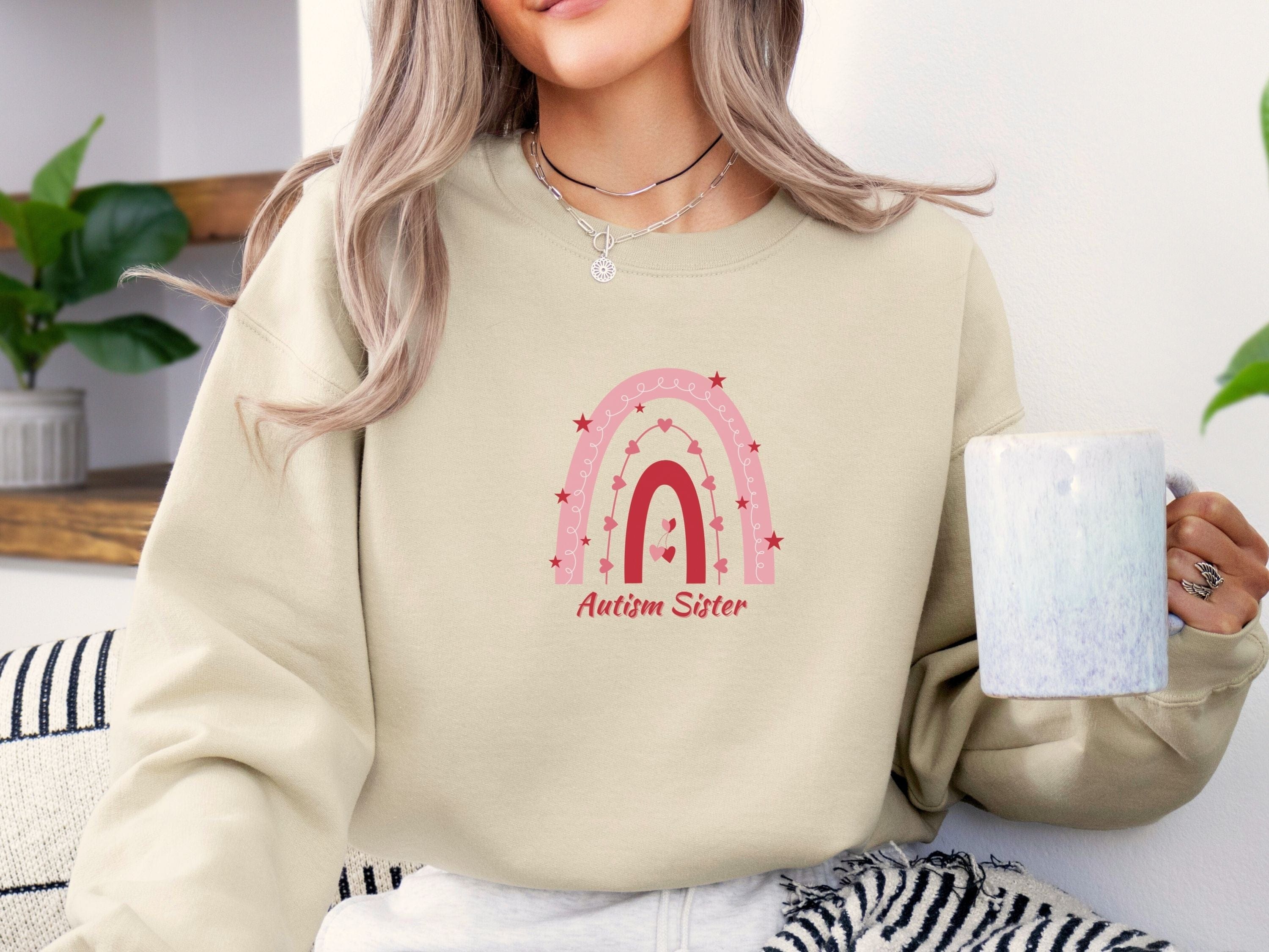 Rainbow Autism Sister Sweatshirt-Neurodiversity, ADHD & Autism Awareness & Acceptance Sweatshirt by Daily Bloom