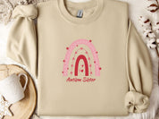 Rainbow Autism Sister Sweatshirt-Sand-Neurodiversity, ADHD & Autism Awareness & Acceptance Sweatshirt by Daily Bloom