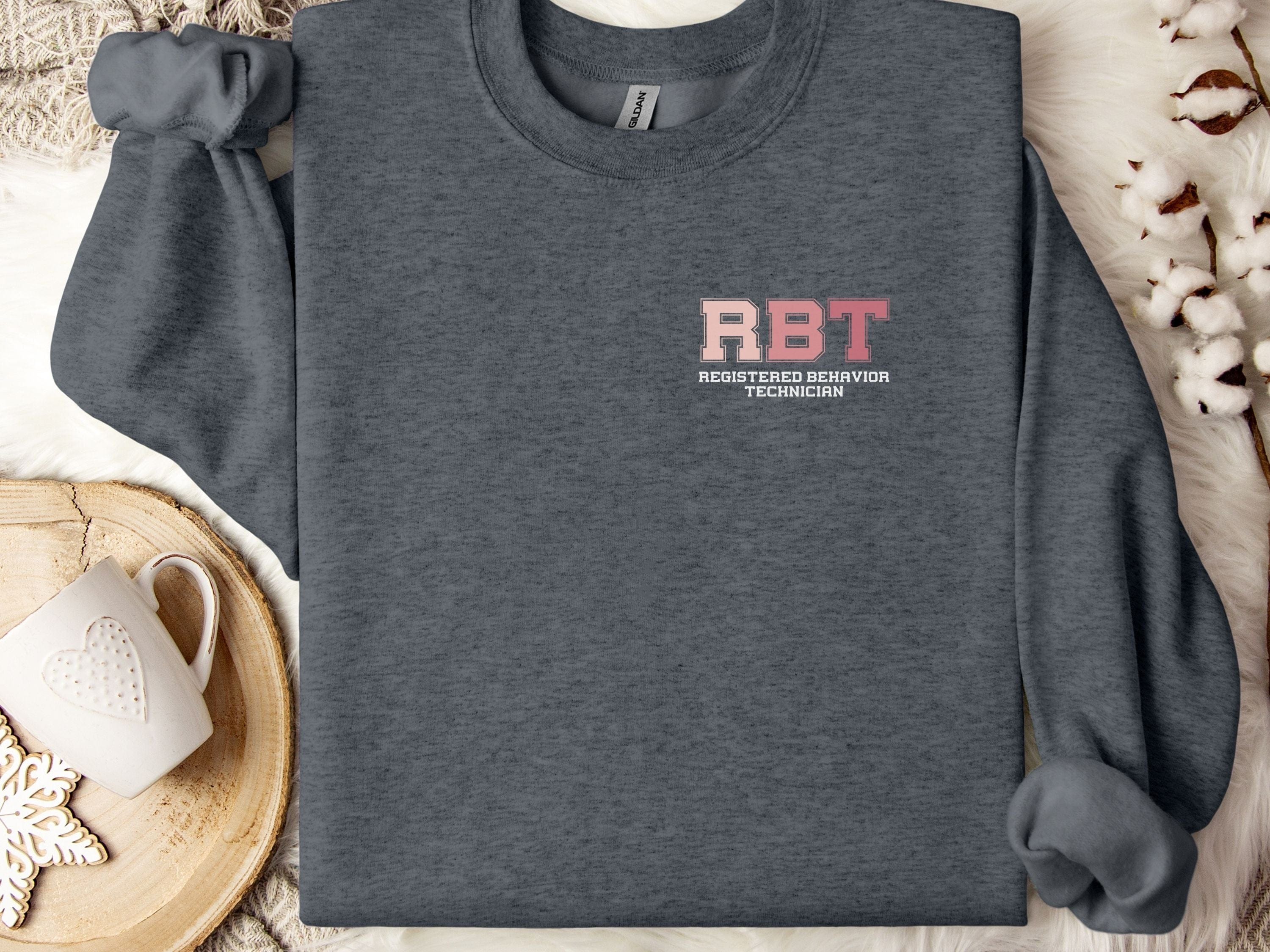 RBT College Sweatshirt-Dark Heather-Neurodiversity, ADHD & Autism Awareness & Acceptance Sweatshirt by Daily Bloom