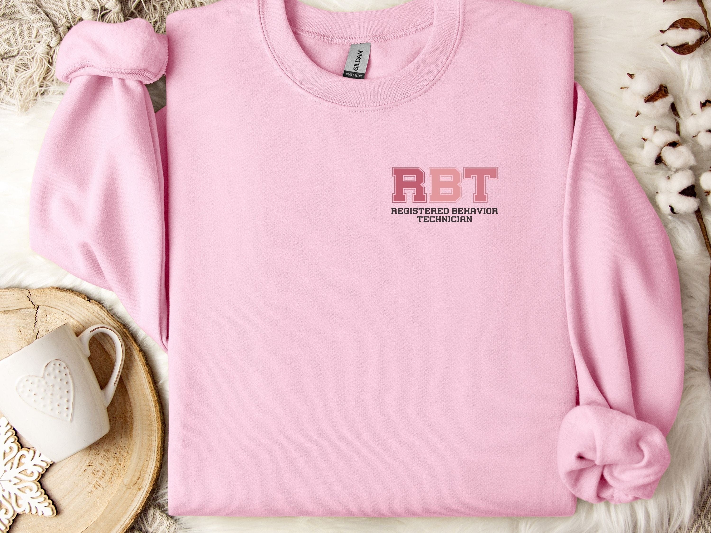 RBT College Sweatshirt-Light Pink-Neurodiversity, ADHD & Autism Awareness & Acceptance Sweatshirt by Daily Bloom