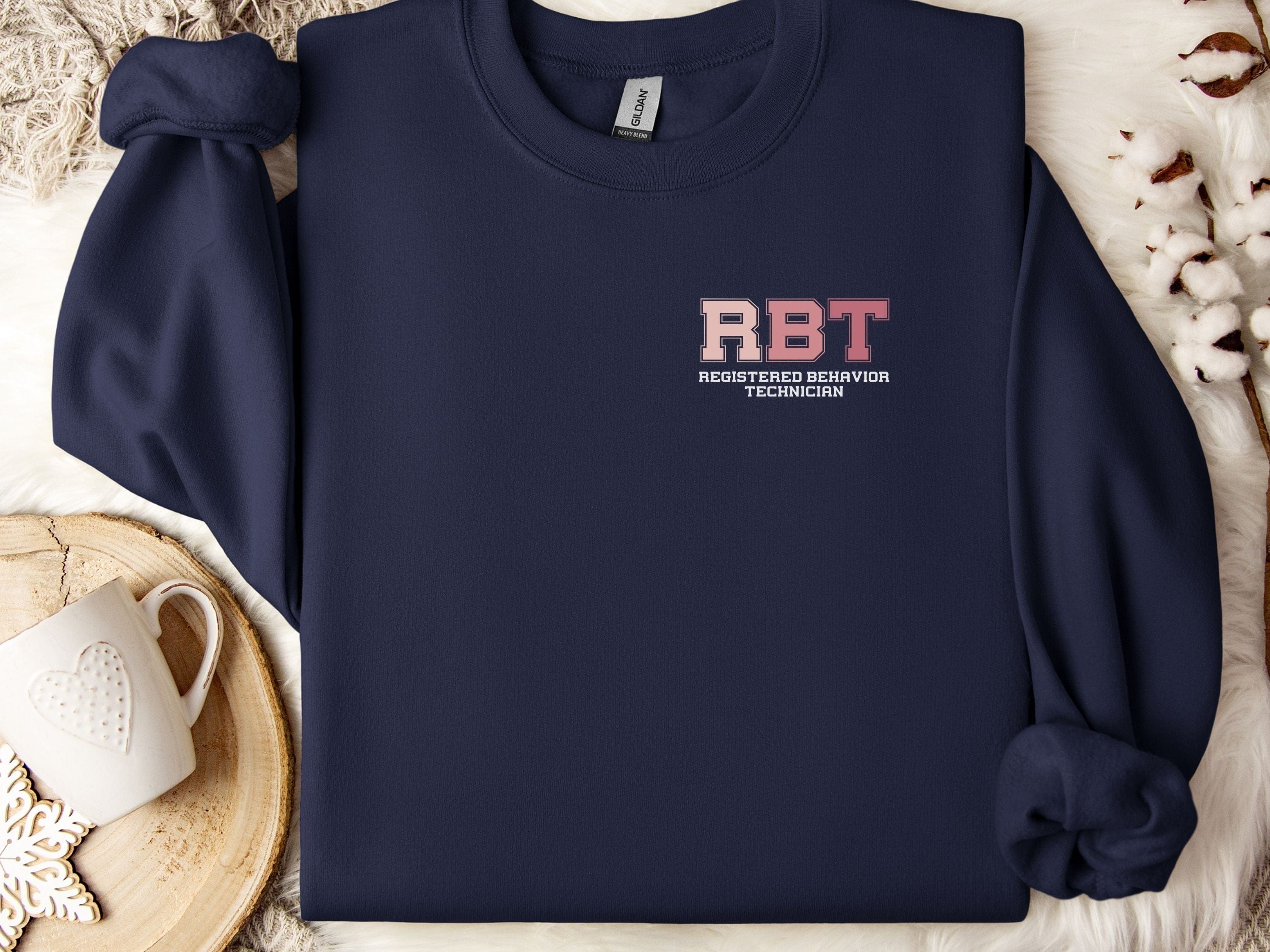 RBT College Sweatshirt-Navy-Neurodiversity, ADHD & Autism Awareness & Acceptance Sweatshirt by Daily Bloom