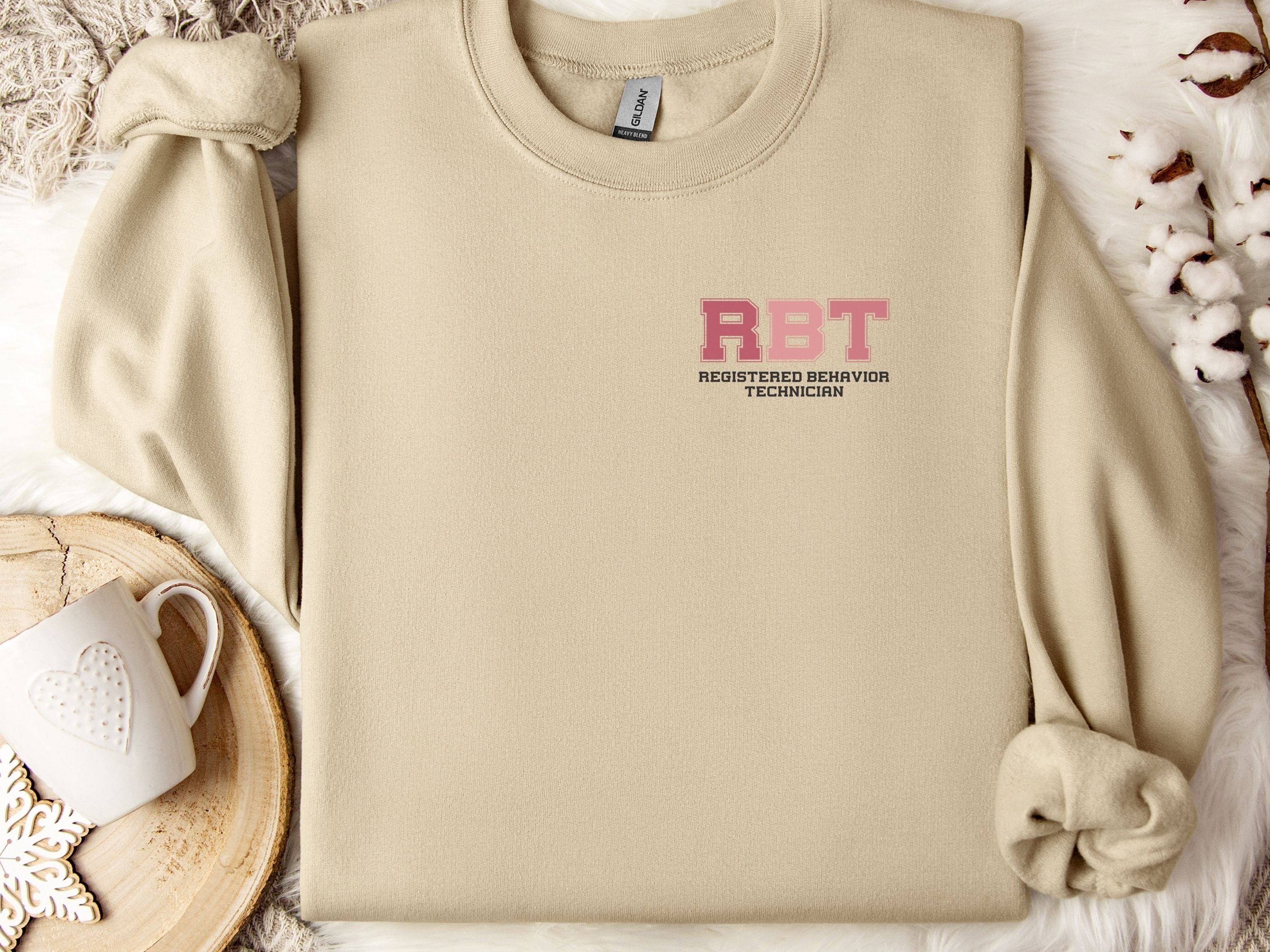 RBT College Sweatshirt-Sand-Neurodiversity, ADHD & Autism Awareness & Acceptance Sweatshirt by Daily Bloom