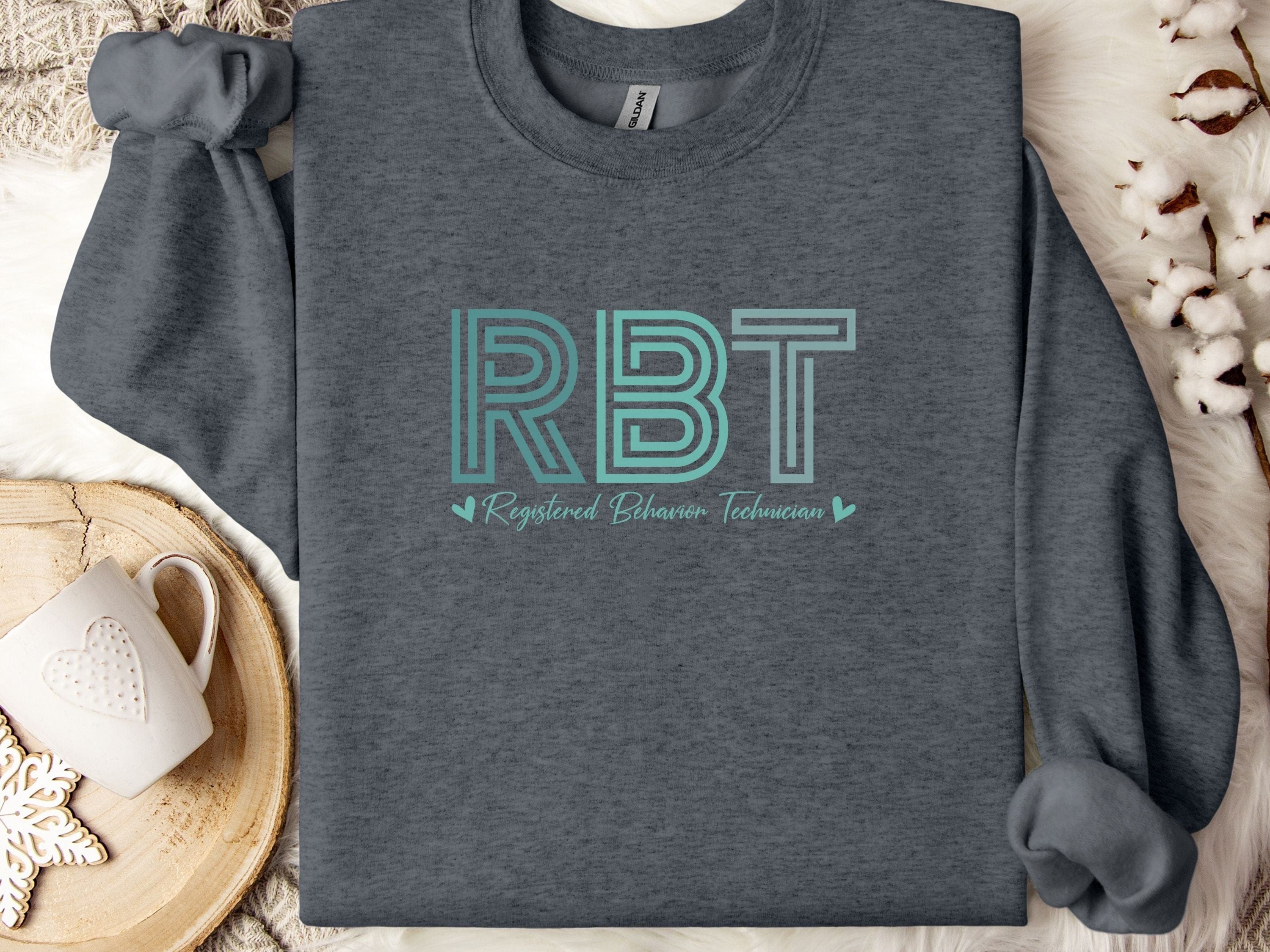 RBT Geometric Sweatshirt-Dark Heather-Neurodiversity, ADHD & Autism Awareness & Acceptance Sweatshirt by Daily Bloom