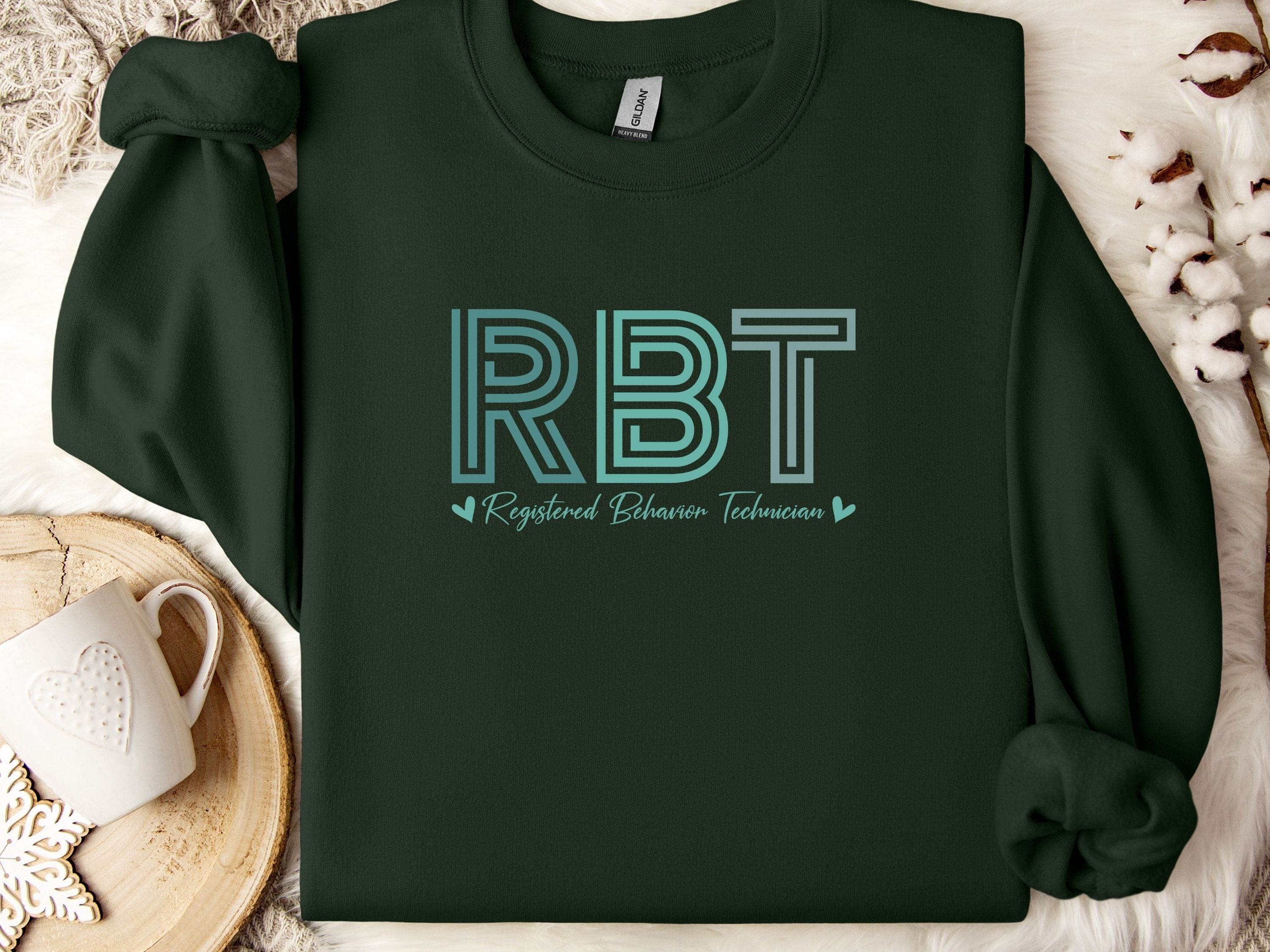 RBT Geometric Sweatshirt-Forest Green-Neurodiversity, ADHD & Autism Awareness & Acceptance Sweatshirt by Daily Bloom