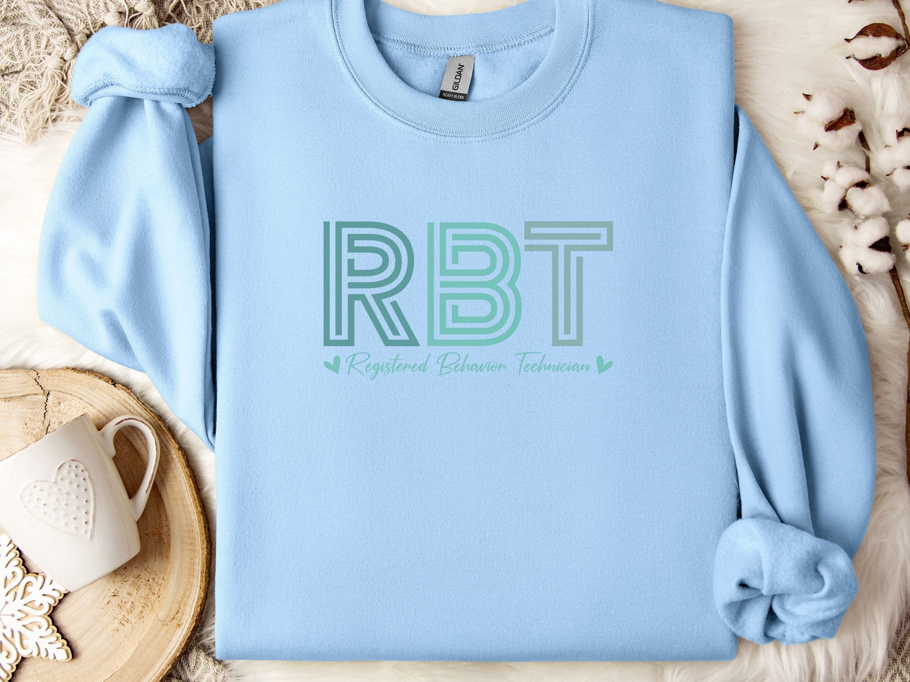 RBT Geometric Sweatshirt-Light Blue-Neurodiversity, ADHD & Autism Awareness & Acceptance Sweatshirt by Daily Bloom