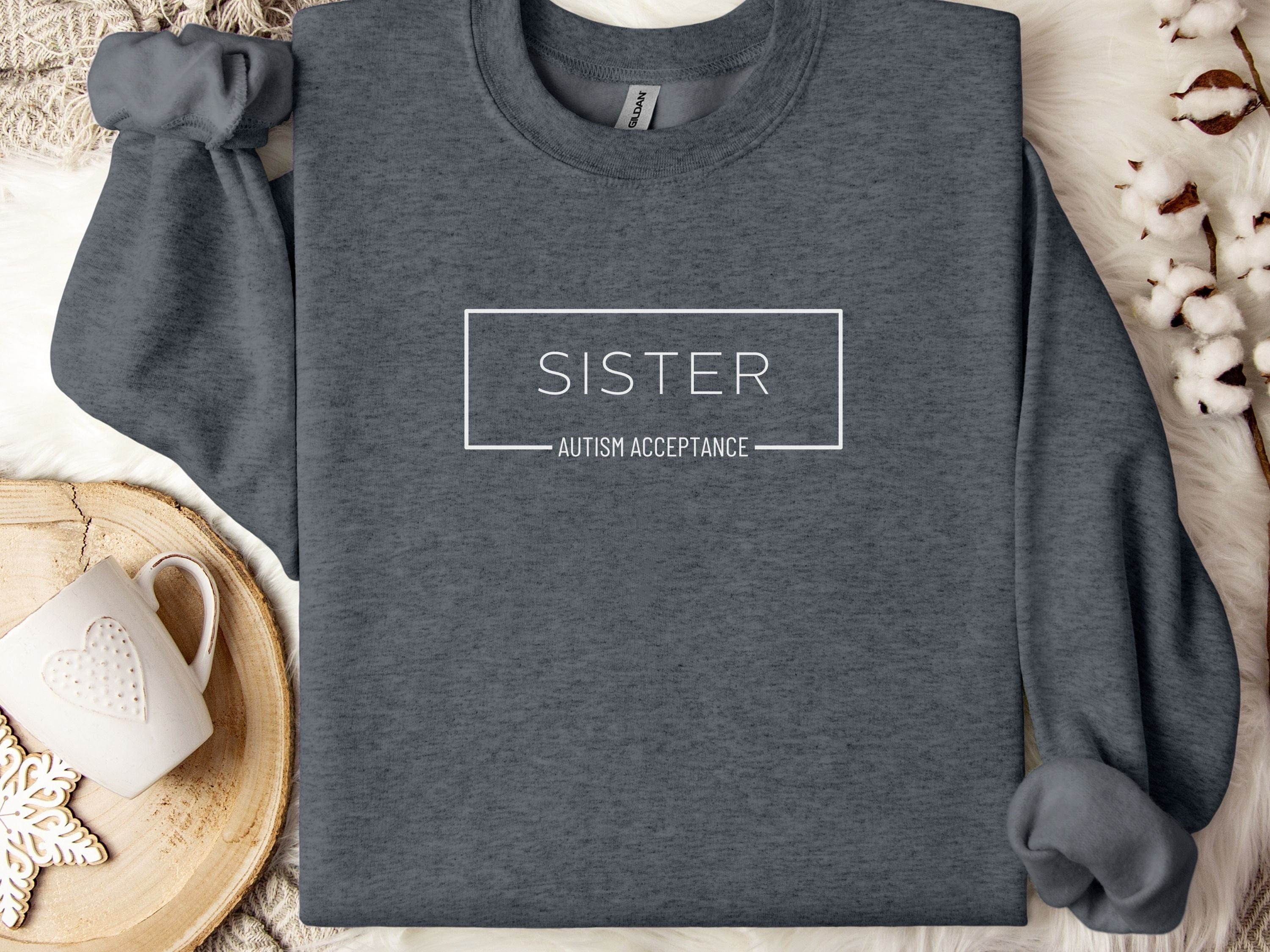 Sister Box Sweatshirt-Dark Heather-Neurodiversity, ADHD & Autism Awareness & Acceptance Sweatshirt by Daily Bloom