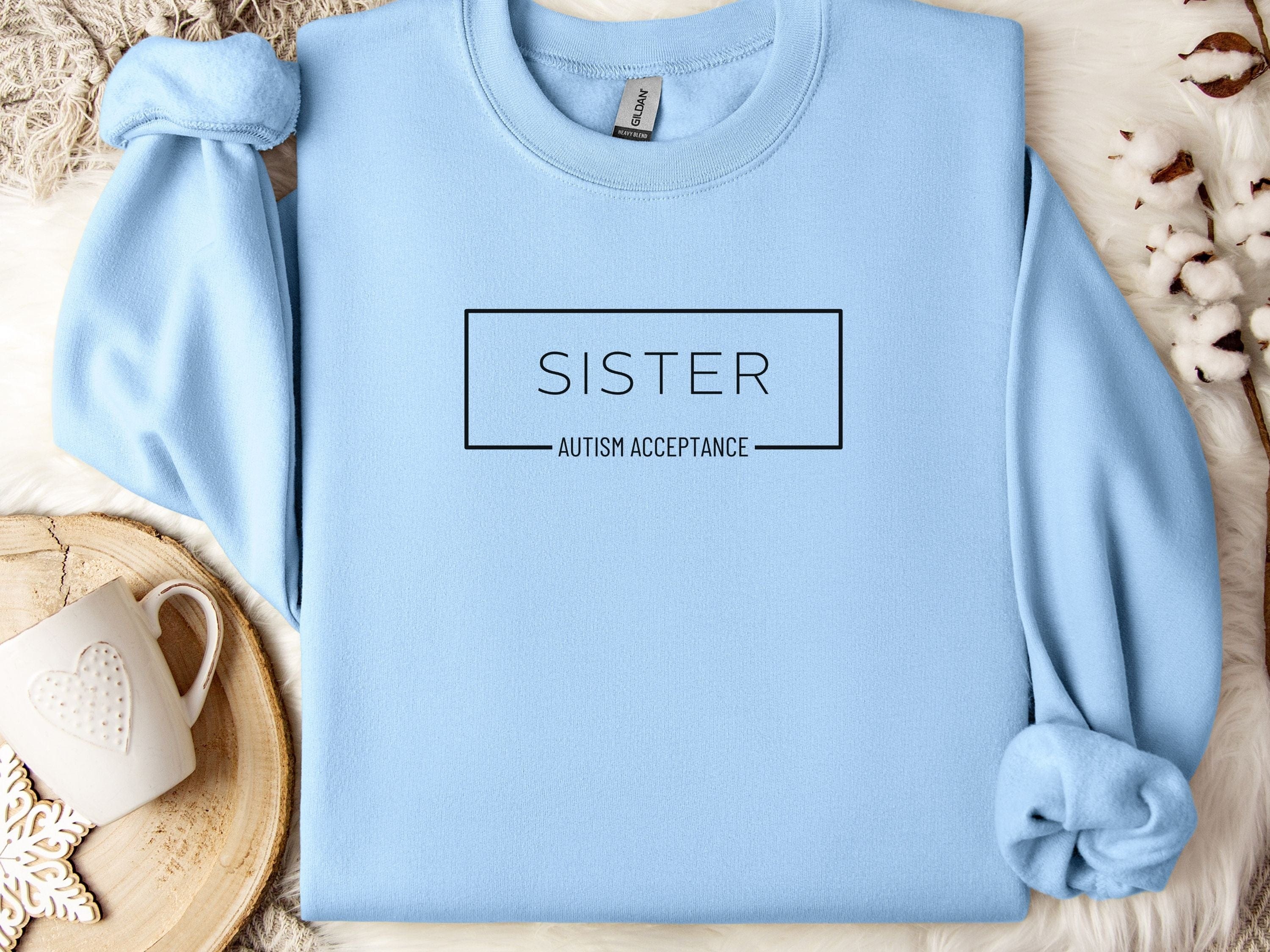 Sister Box Sweatshirt-Light Blue-Neurodiversity, ADHD & Autism Awareness & Acceptance Sweatshirt by Daily Bloom