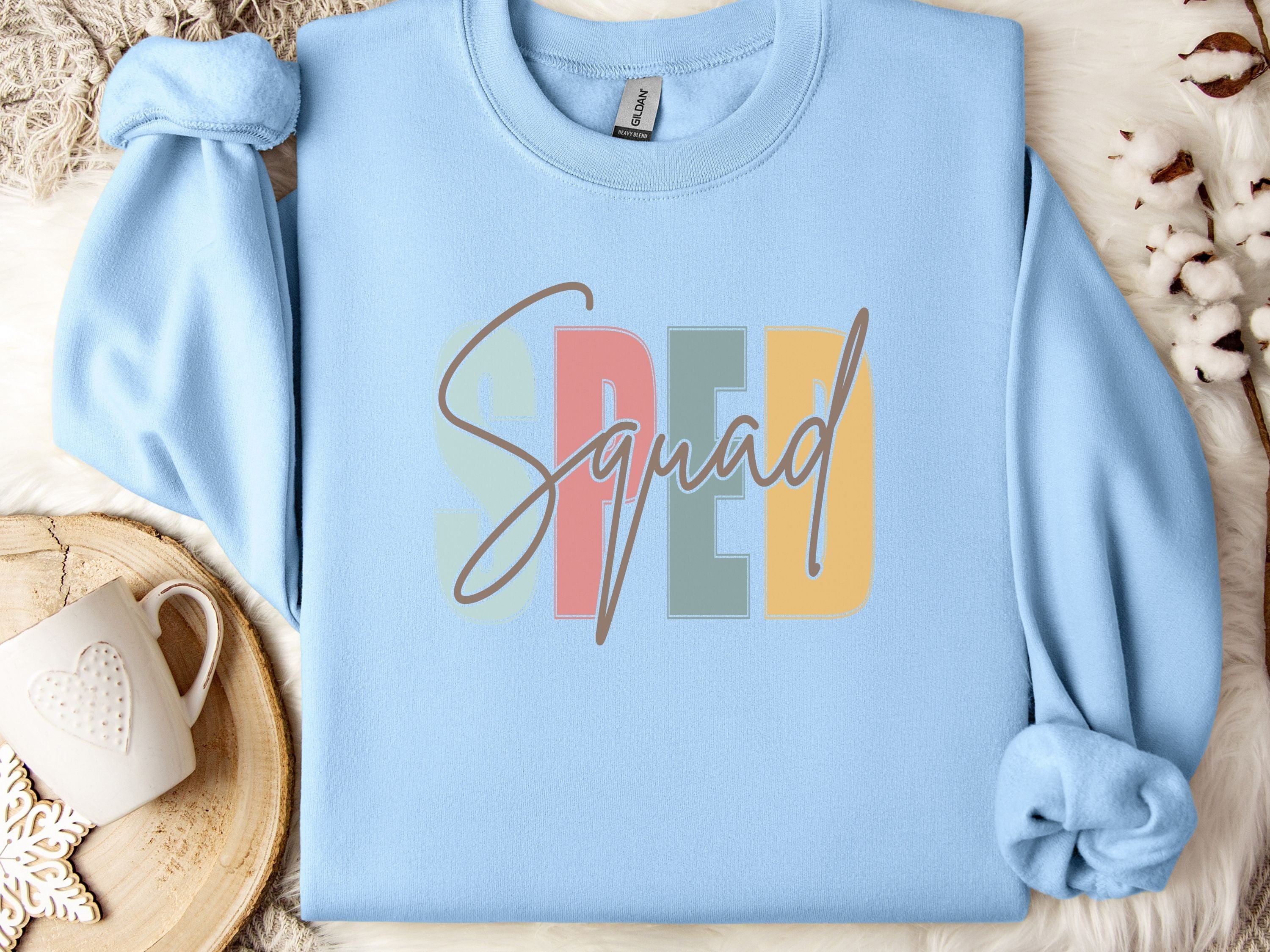 SPED Squad - Special Education Sweatshirt-Light Blue-Neurodiversity, ADHD & Autism Awareness & Acceptance Sweatshirt by Daily Bloom